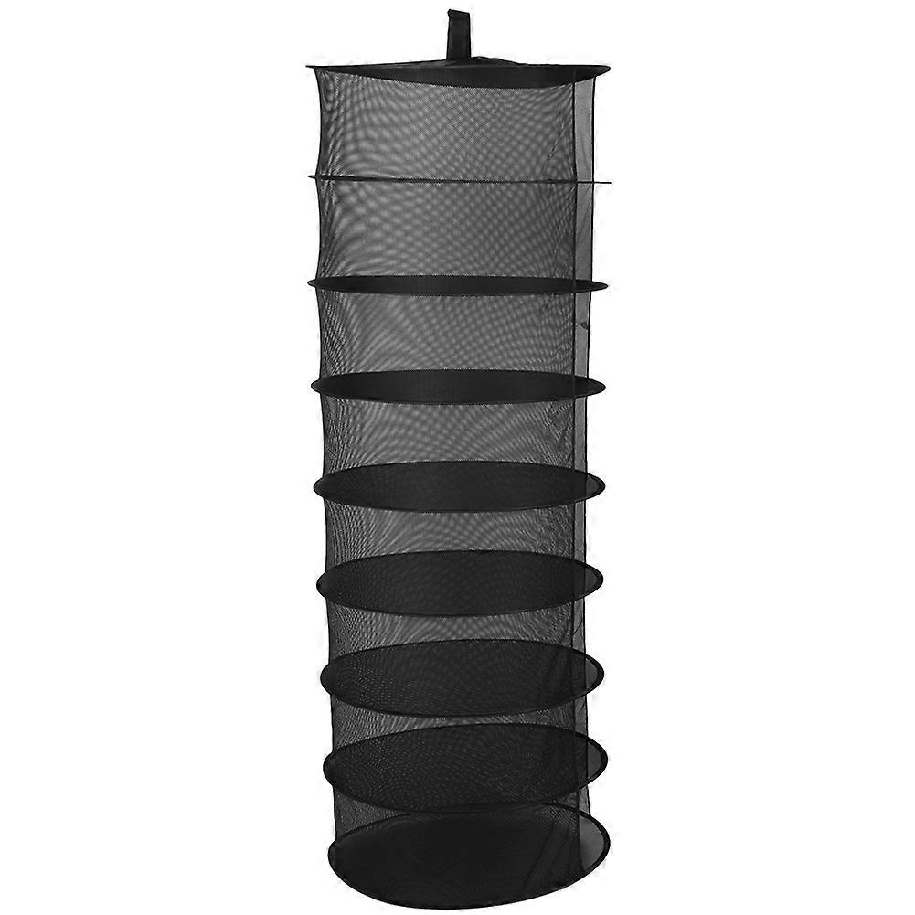 8-Layer Foldable Herb Drying Rack, Semi-Closed Mesh Hanging Plant Drying Rack for Outdoor
