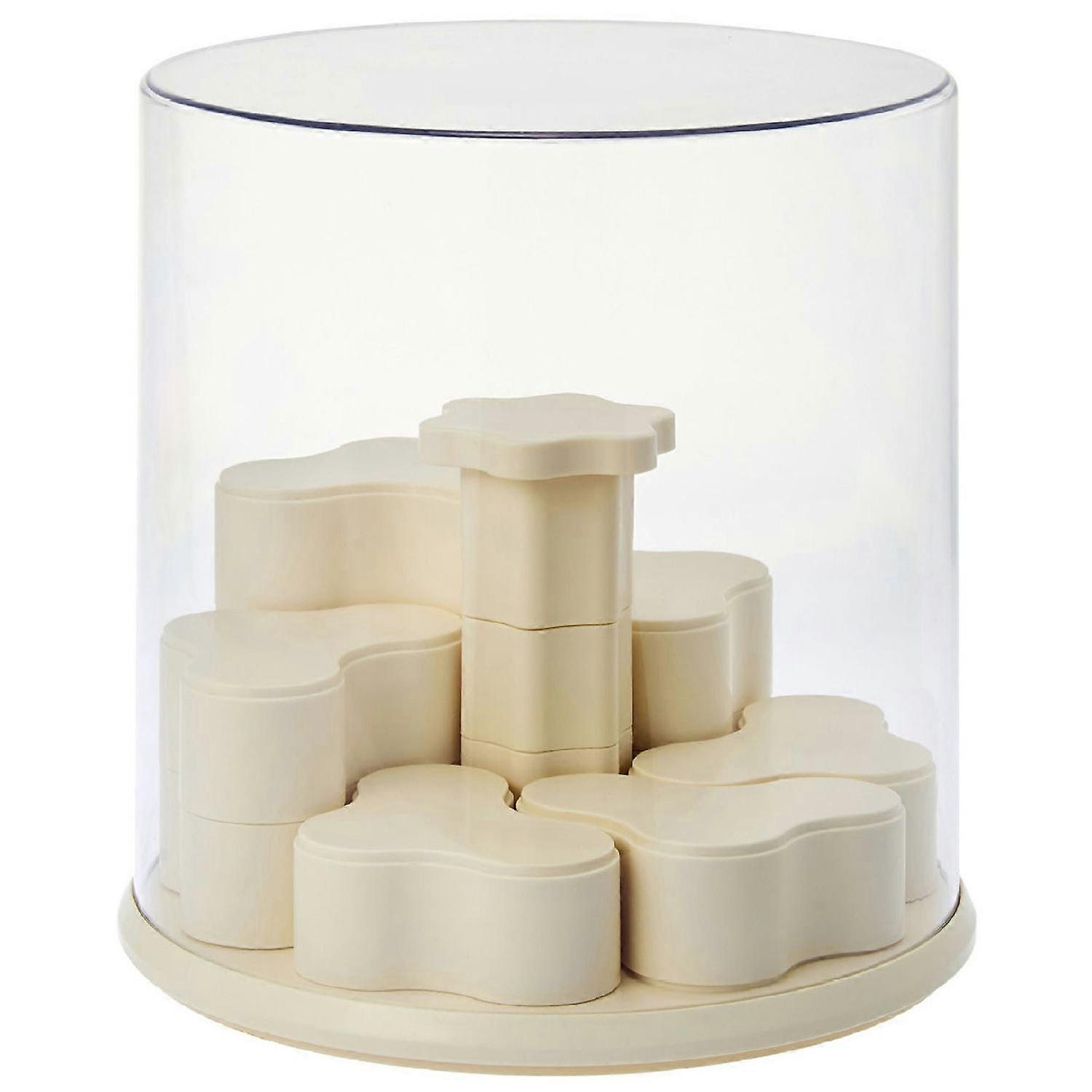 Rotating Blind Box Display Stand with Clear Dust Cover Multi-Layer Mini Figurine Showcase Cabinet fo