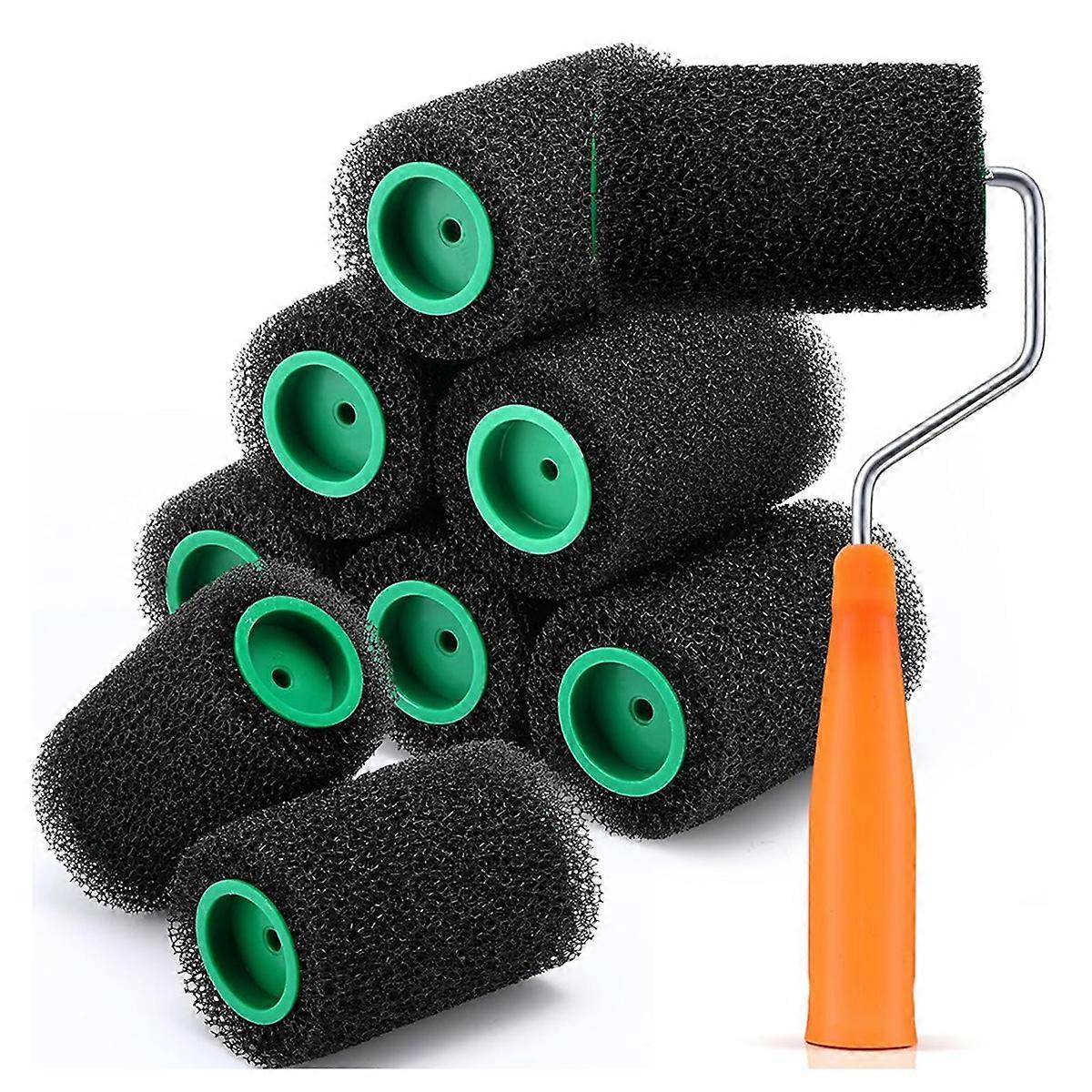 Textured Paint Roller Kit, 4 Inch Bed Liner Roller Covers with Frame
