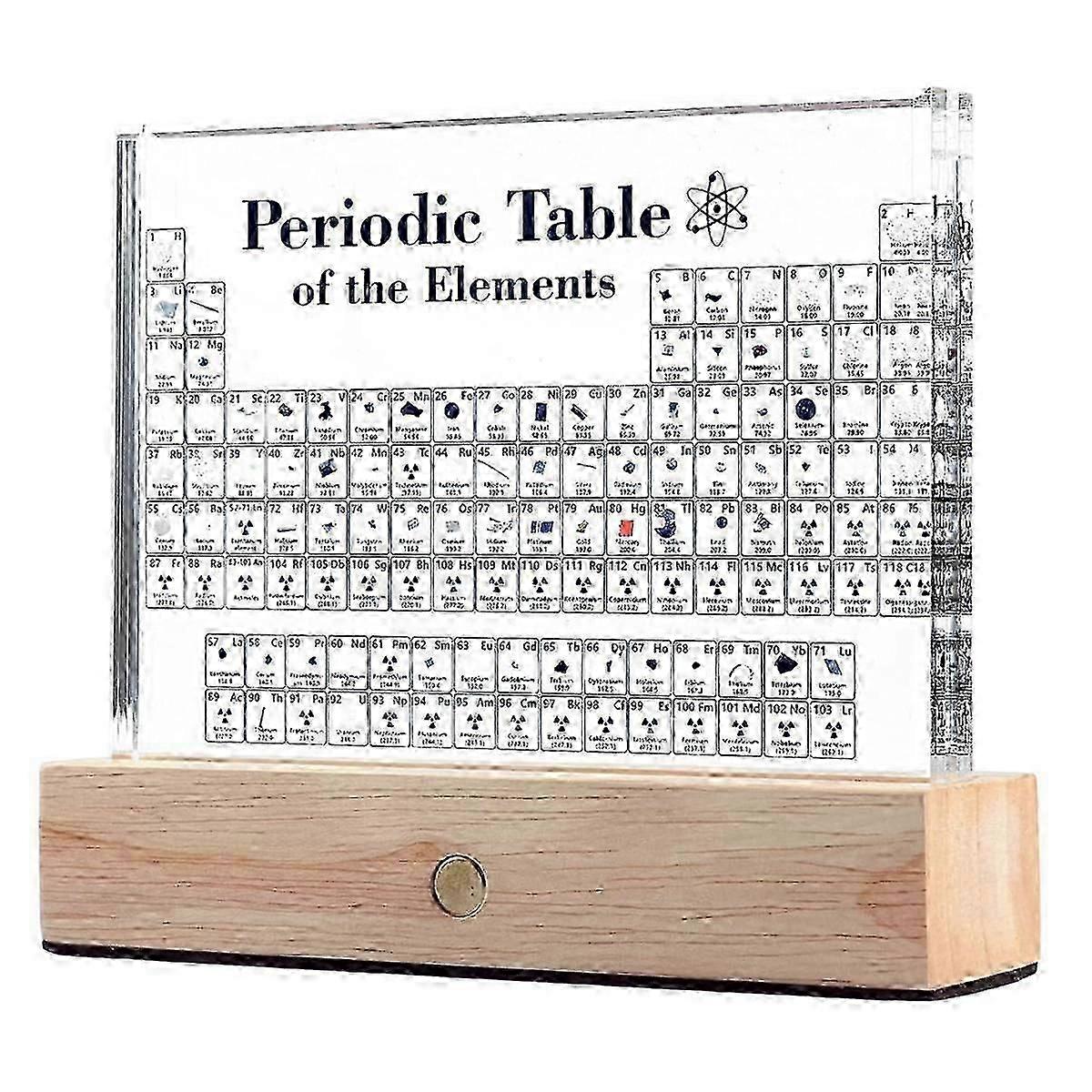Periodensystem mit echten Elementen im Inneren, Tabelle der Elemente, Acryl-Periodensystem-Display mit 83 echten Proben