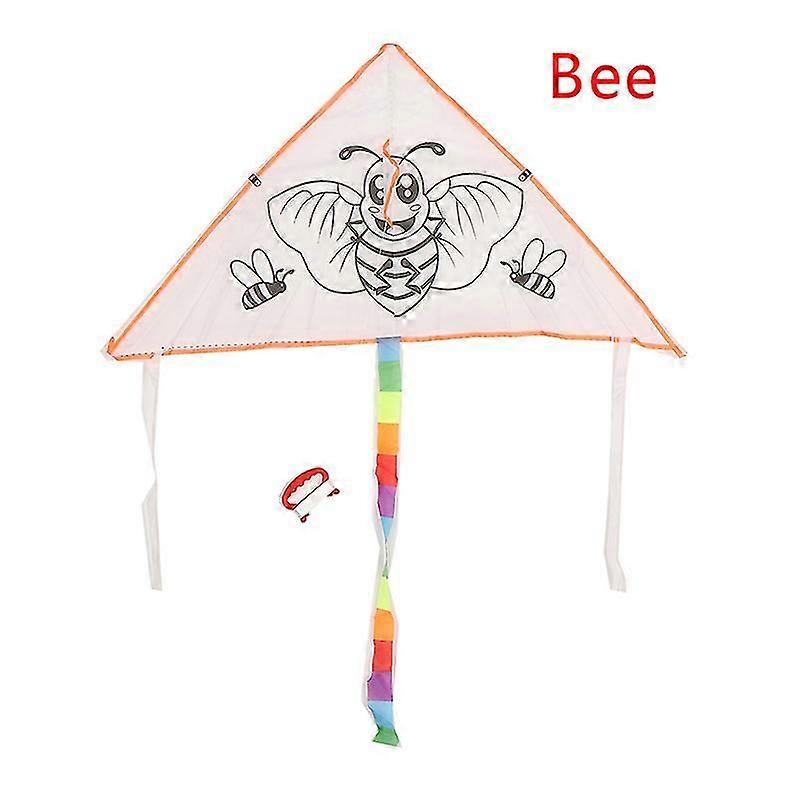 Diy Kite Blank Triangle Kite Can Be Painted Nylon For Kids With 30m Lines