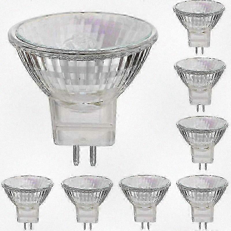 Warm White 2800K Dimmable Halogen Bulbs, GU4 Base, 12V 35W, 8-Pack