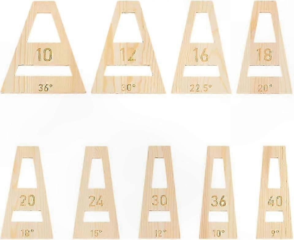 9-Piece Trapezoidal Wedge Tool Set for Segmented Bowl Crafting, 5mm Thick Almond White Wooden Turning Sled Jig Accessories