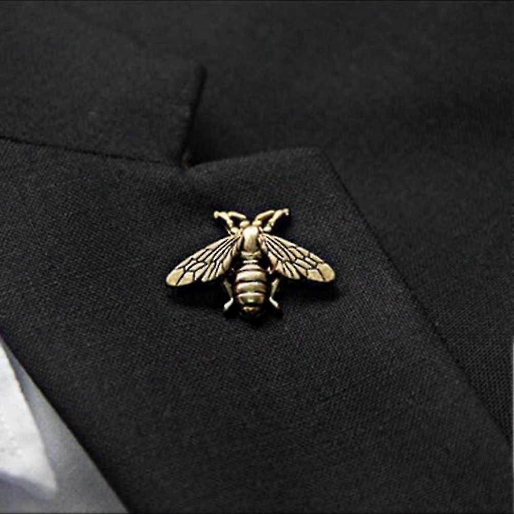 Bee-Themed Brooch Pin with Metal Collar Attachment for Men - Single Piece Charm Accessory