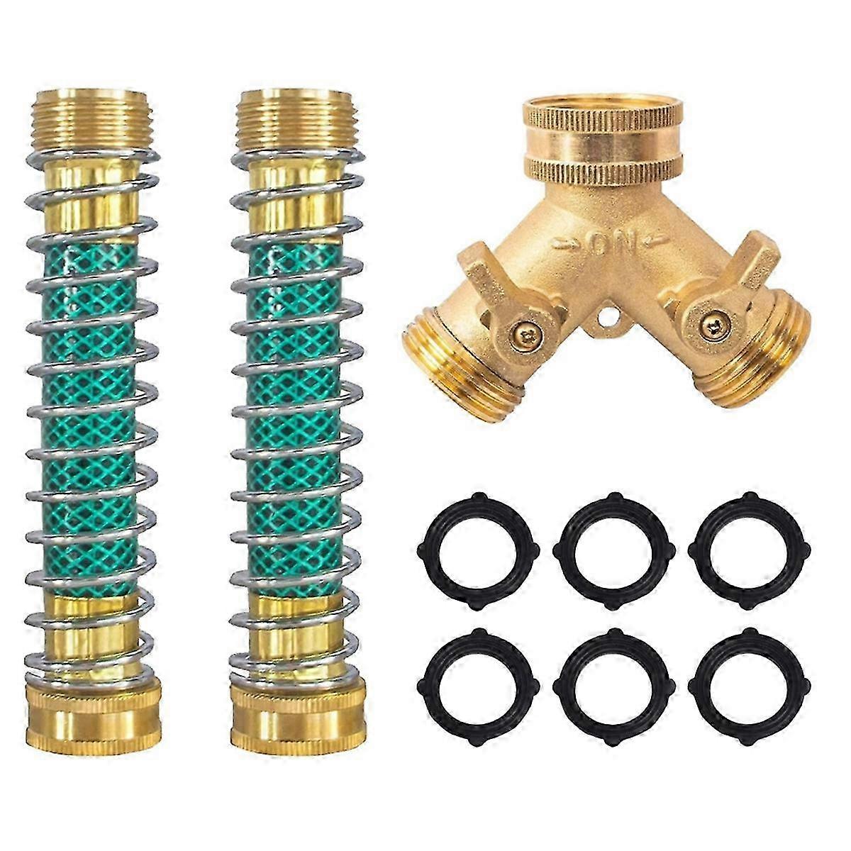 2 Way Hose Splitter, 3/4Inch Brass Hose Y Splitter