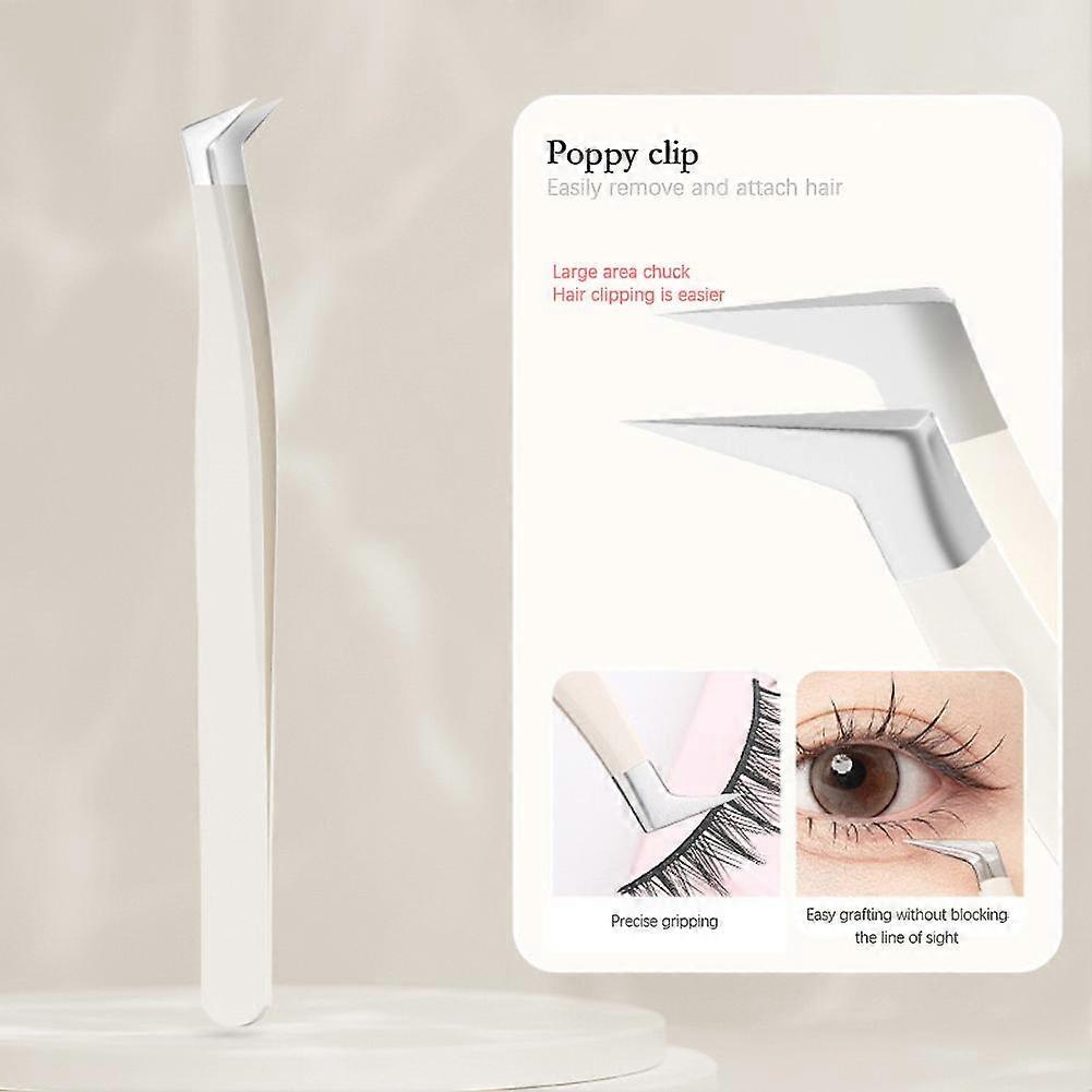 Eyelash Tweezers, Steel Material, Curved Design for Easy & Durable Lash Removal and Brow Trimming