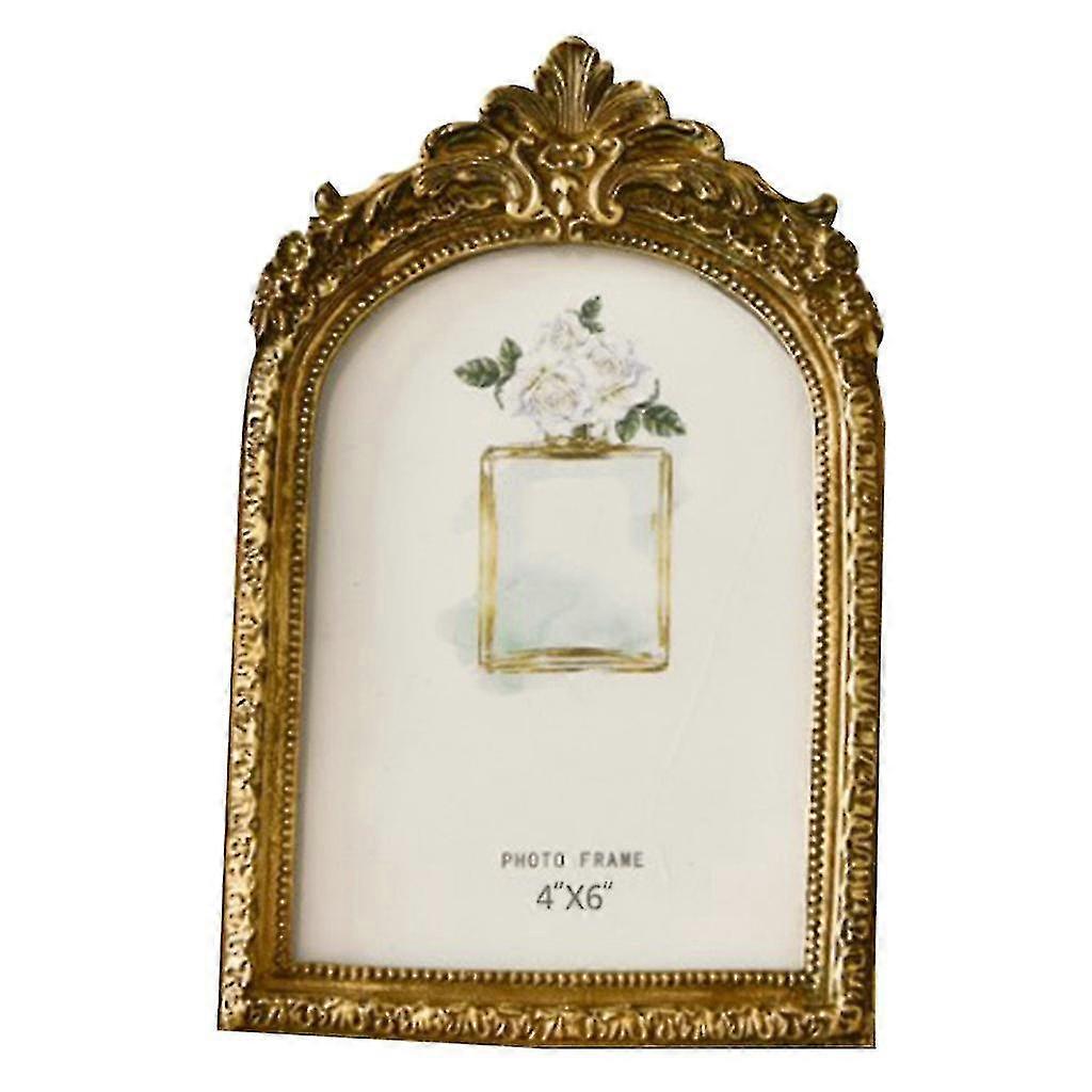 Vintage-style resin photo frames, 6/7 inch square/arch/oval styles, with vintage patterns showing elegance