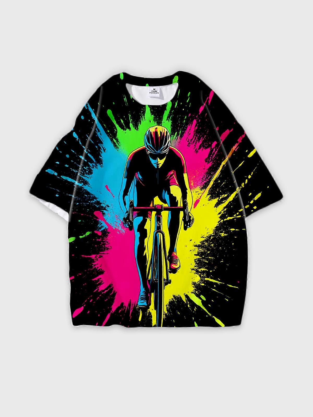 T-Shirt Short Sleeve Round Neck, Summer Casual Loose Graphic Tee, Unisex Pattern U1797