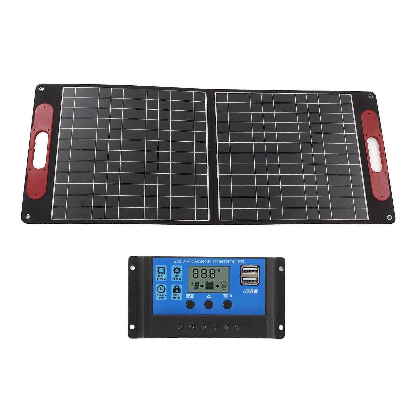 80W 18V Portable Folding Monocrystalline Solar Panel Kit with 40A Controller