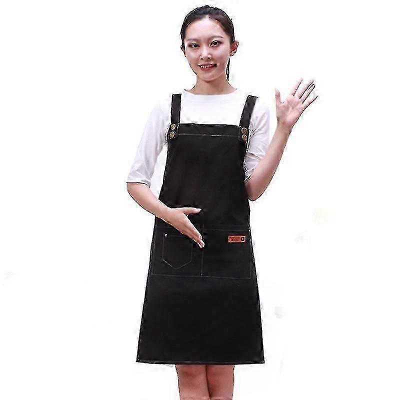 Kitchen Cooking Apron Chef Women Men Apron Plain Canvas Denim