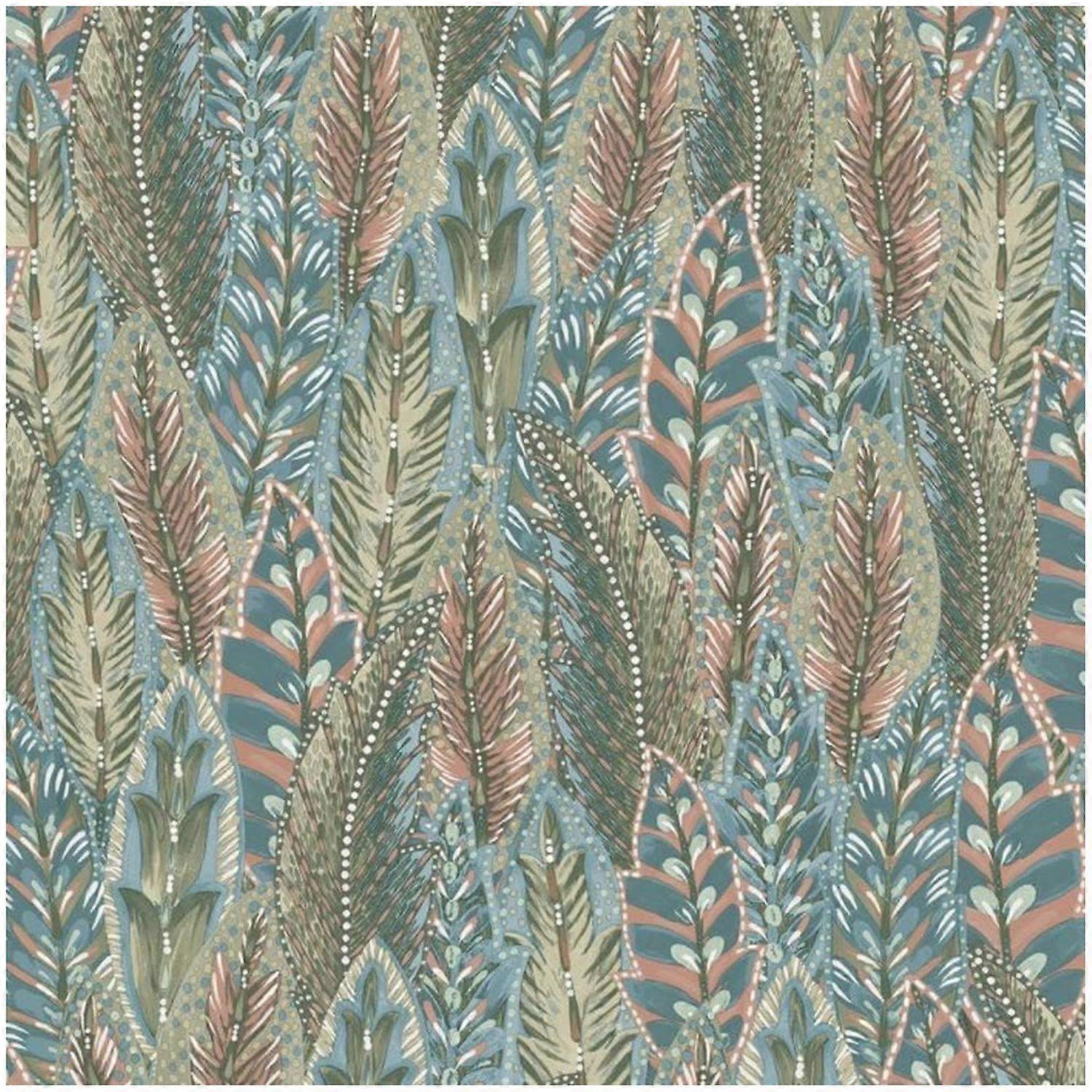 Holden Decor Amher Coral Blue Wallpaper