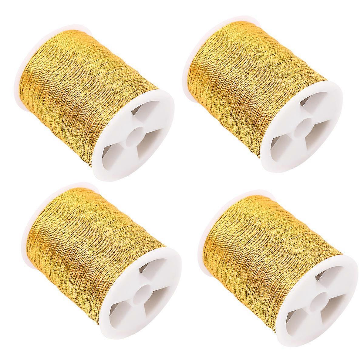 Computer Embroidery Threads Set For Kids DIY Projects Yellow 4 Rolls