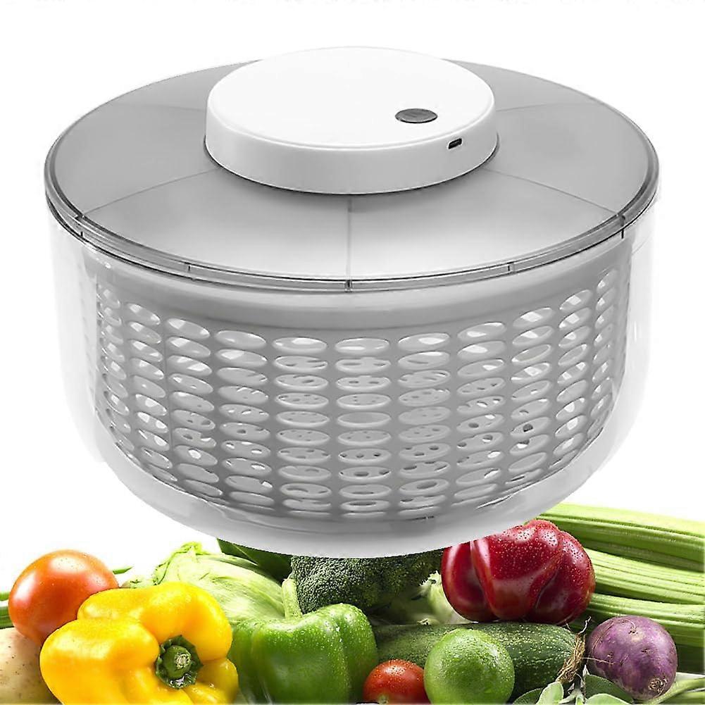6L Electric Salad Spinner 6 Liter Capacity Automatic USB Rechargeable For Salad Greens Lettuce Fruits And Vegetables