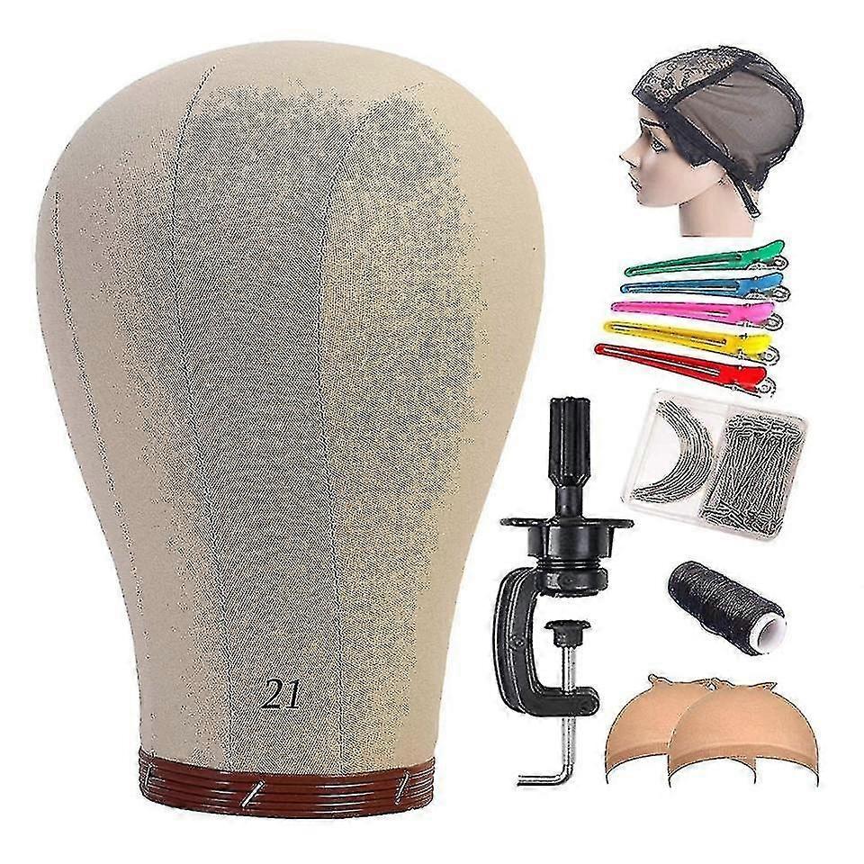 Canvas cork wig block manikin head
