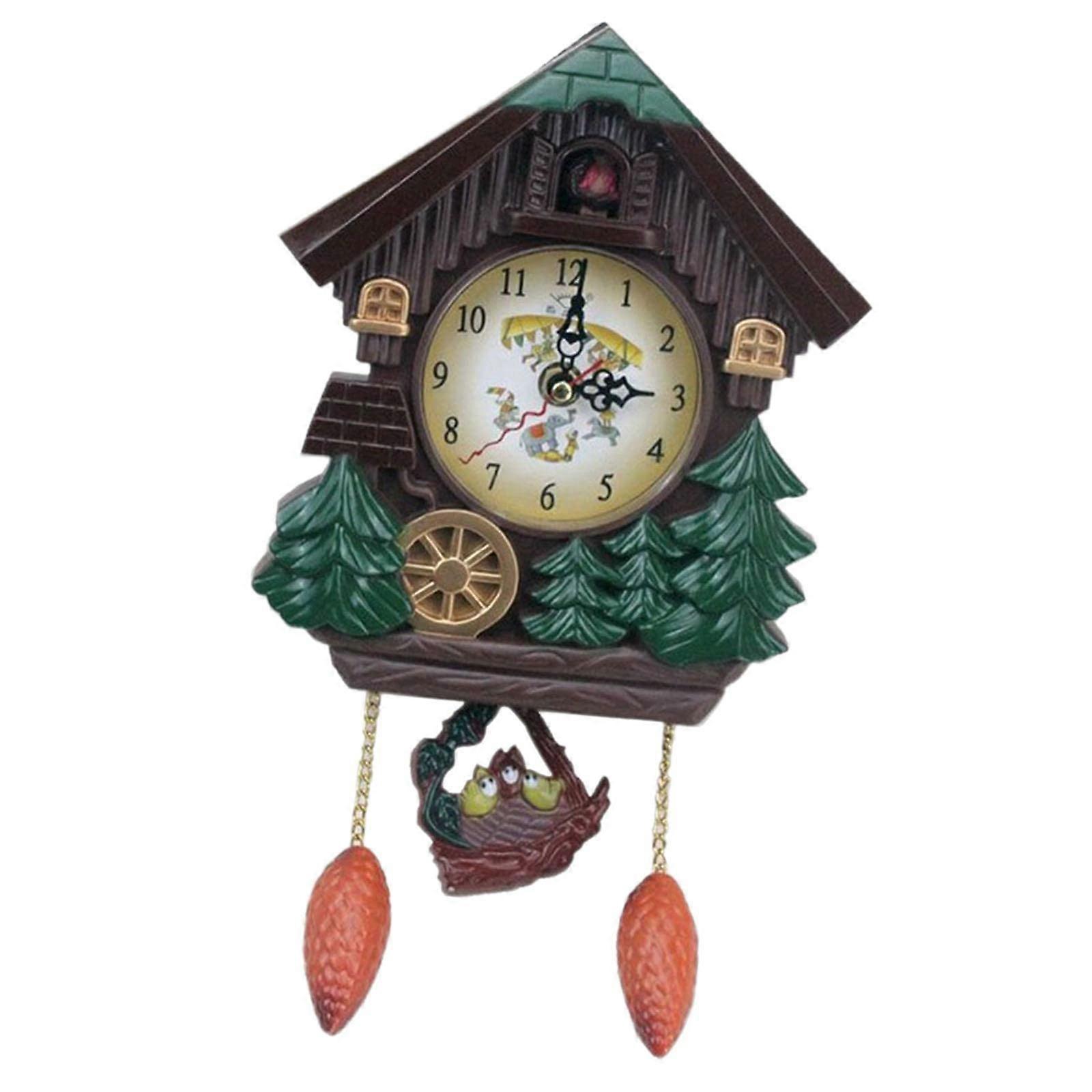 Vintage Cuckoo Wall Clock With Alarm TimeTelling Decorative Clock For Children's Room