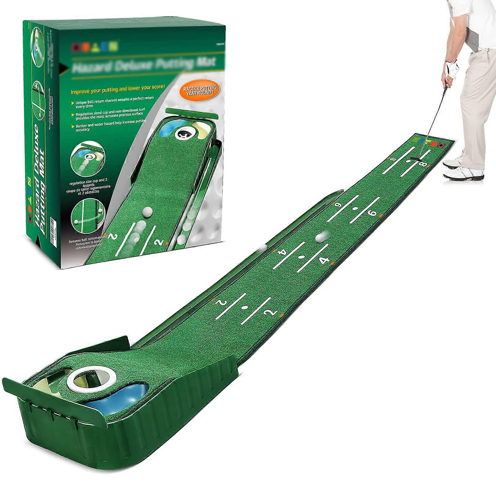 Putting Practice Kit With Bunker And Water Hole Portable Eco Friendly Golf Training Aid Automatic Ball