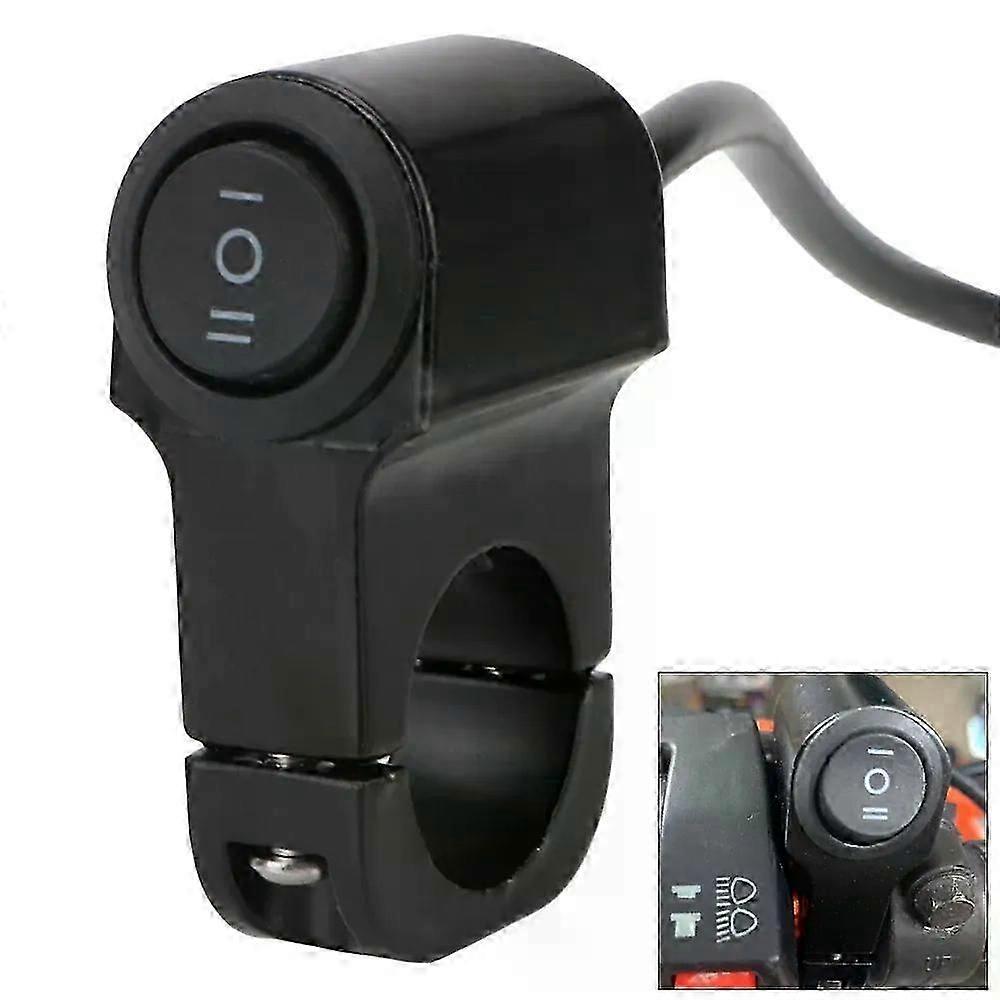 12V Spotlight Retro Switches Three-position Button Handlebar Headlight Switch 22cm 7/8in Daily Waterproof Fit For ATV Motorcycle