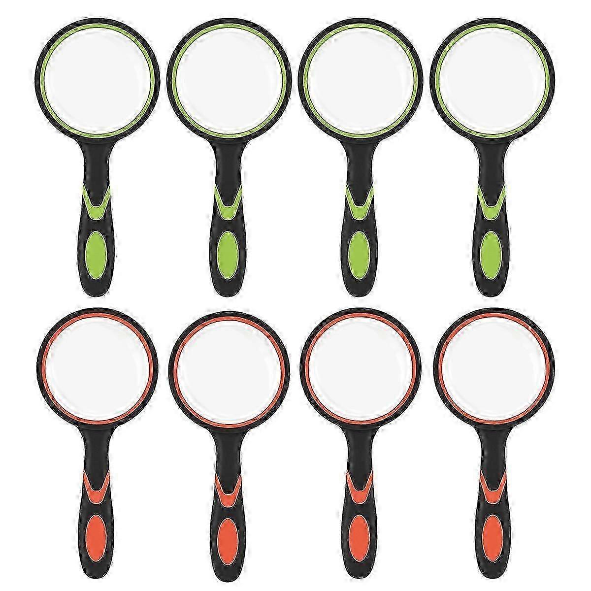 10X Handheld Magnifying Glasses Set of 8 for Elderly and Children 50mm Magnification Lens