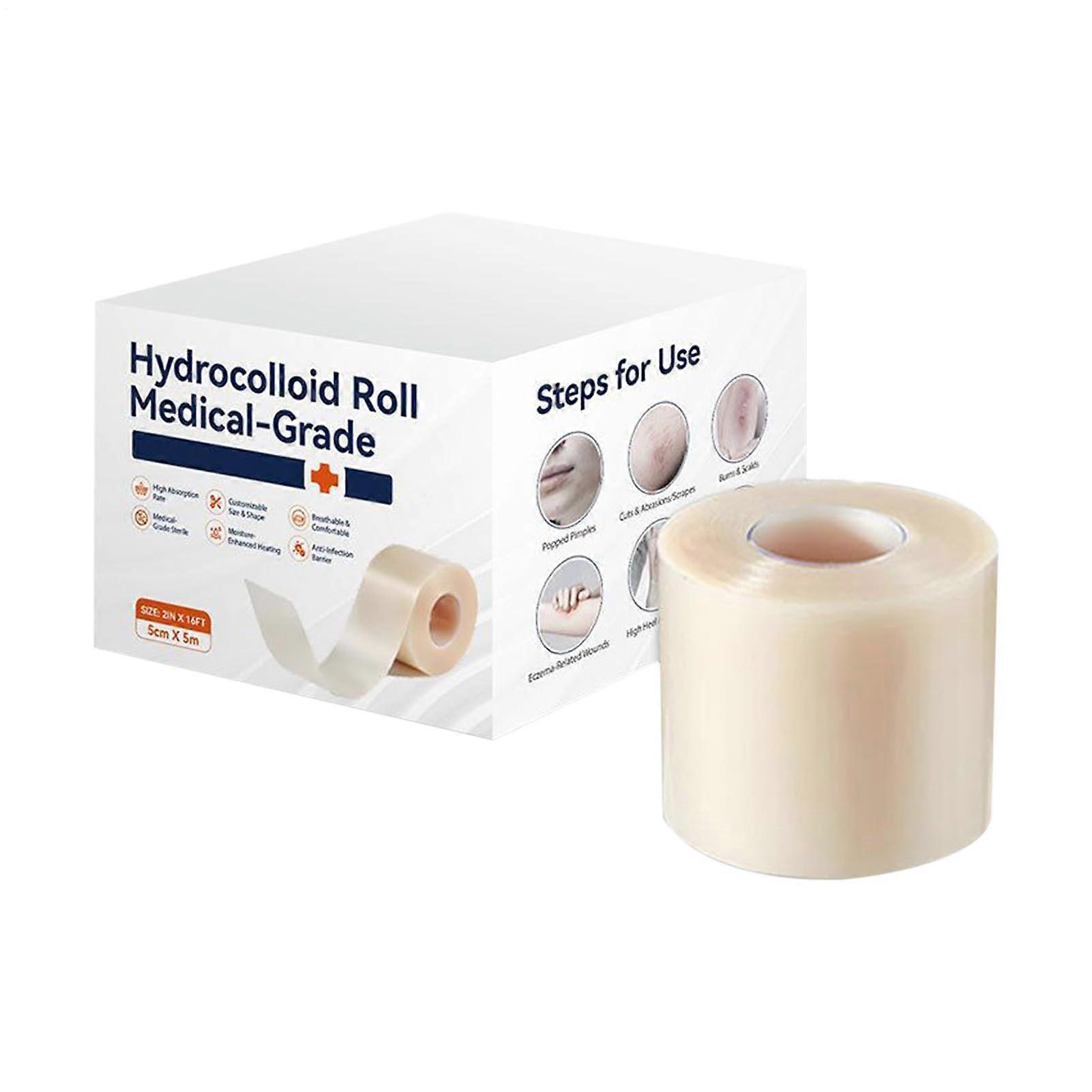 Hydrocolloid Roll 8 X 8 X 6 Cm Waterproof Pimple Patches Absorbent Tape Invisible Finish For Blisters Burns Skin