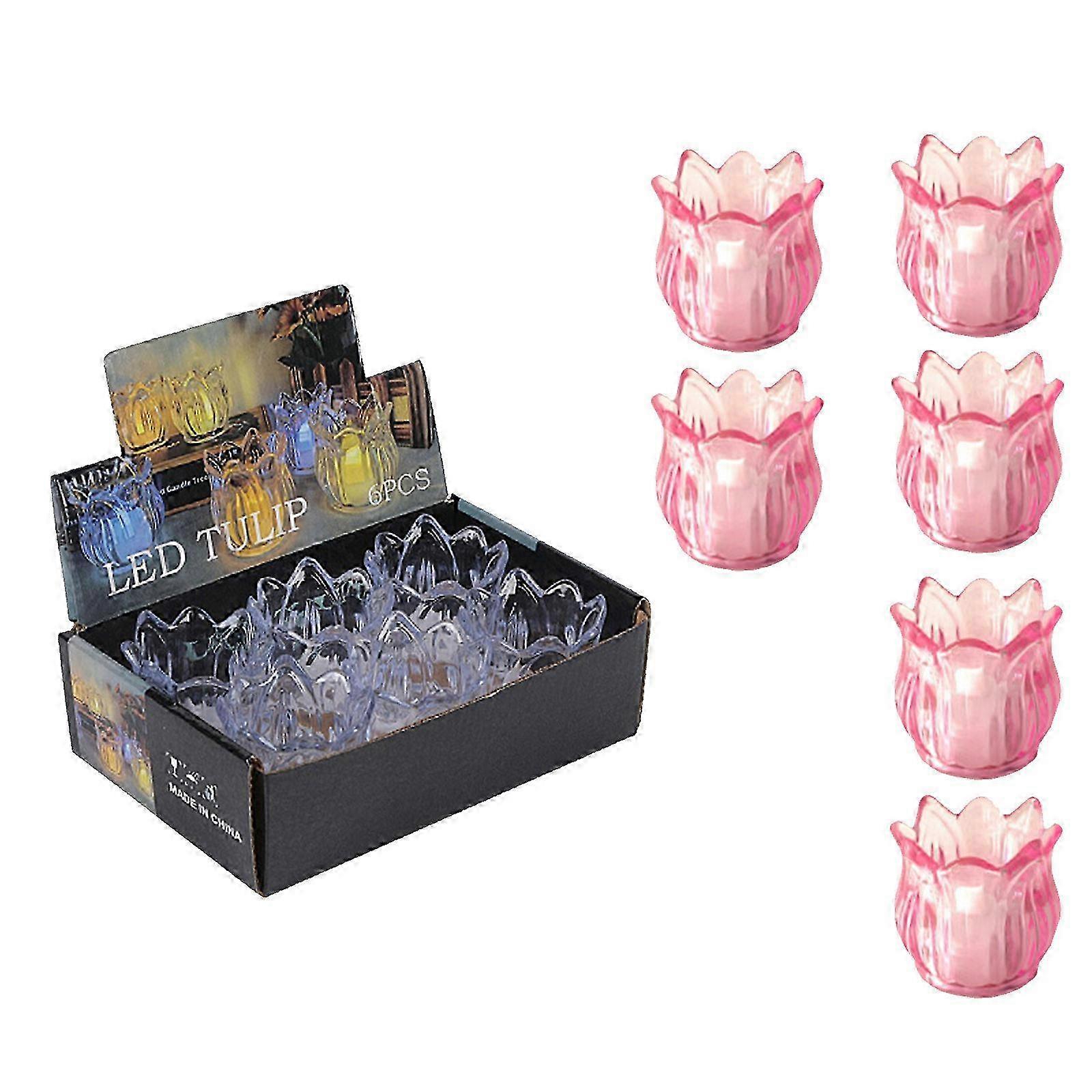 Optimized LED Acrylic Electronic Candle Lights for Christmas: 6 Pcs Multi-Color Home Decorating with Energy-Saving Feature