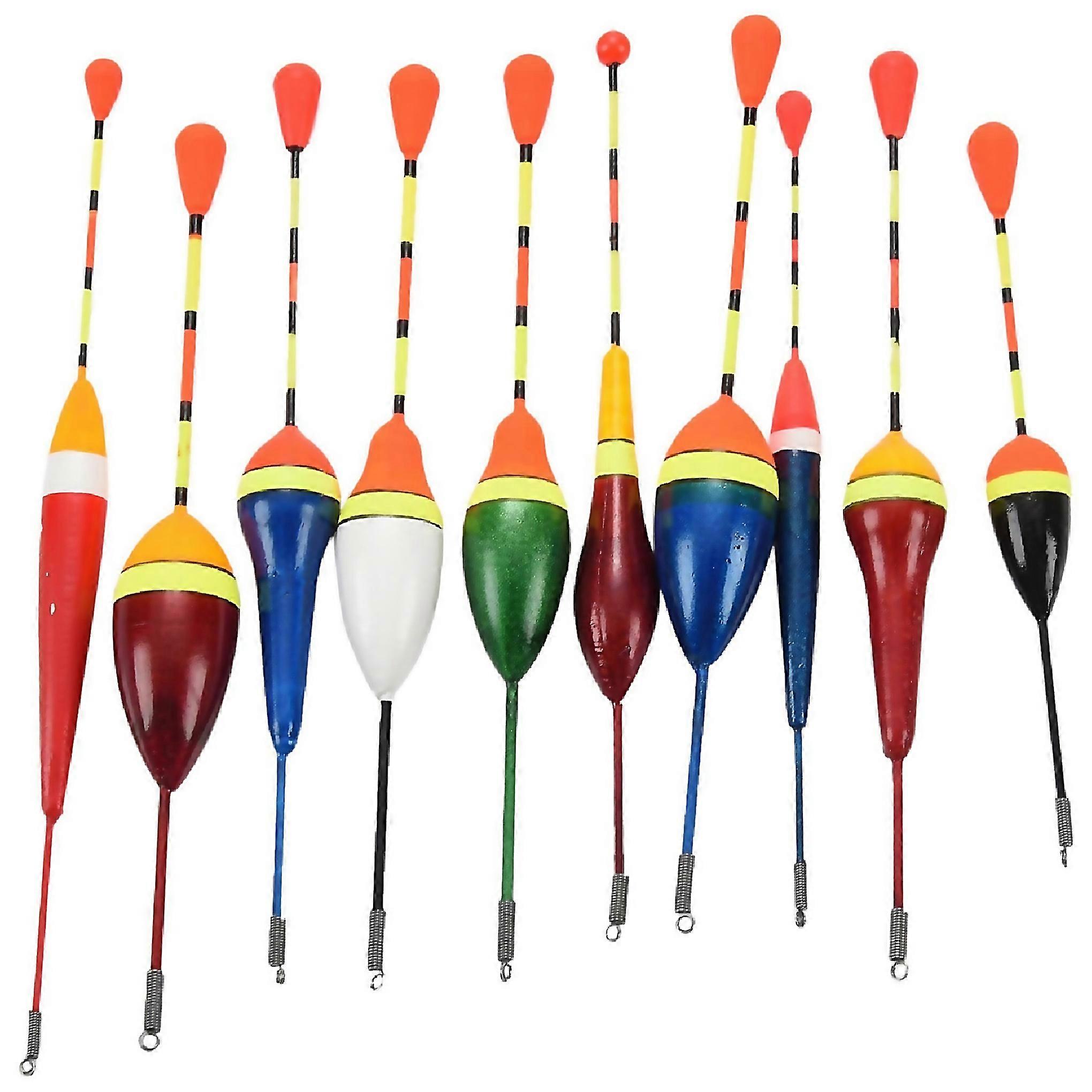 For 10pcs Fishing Set Buoy Fluctuate Mix Size Color Float
