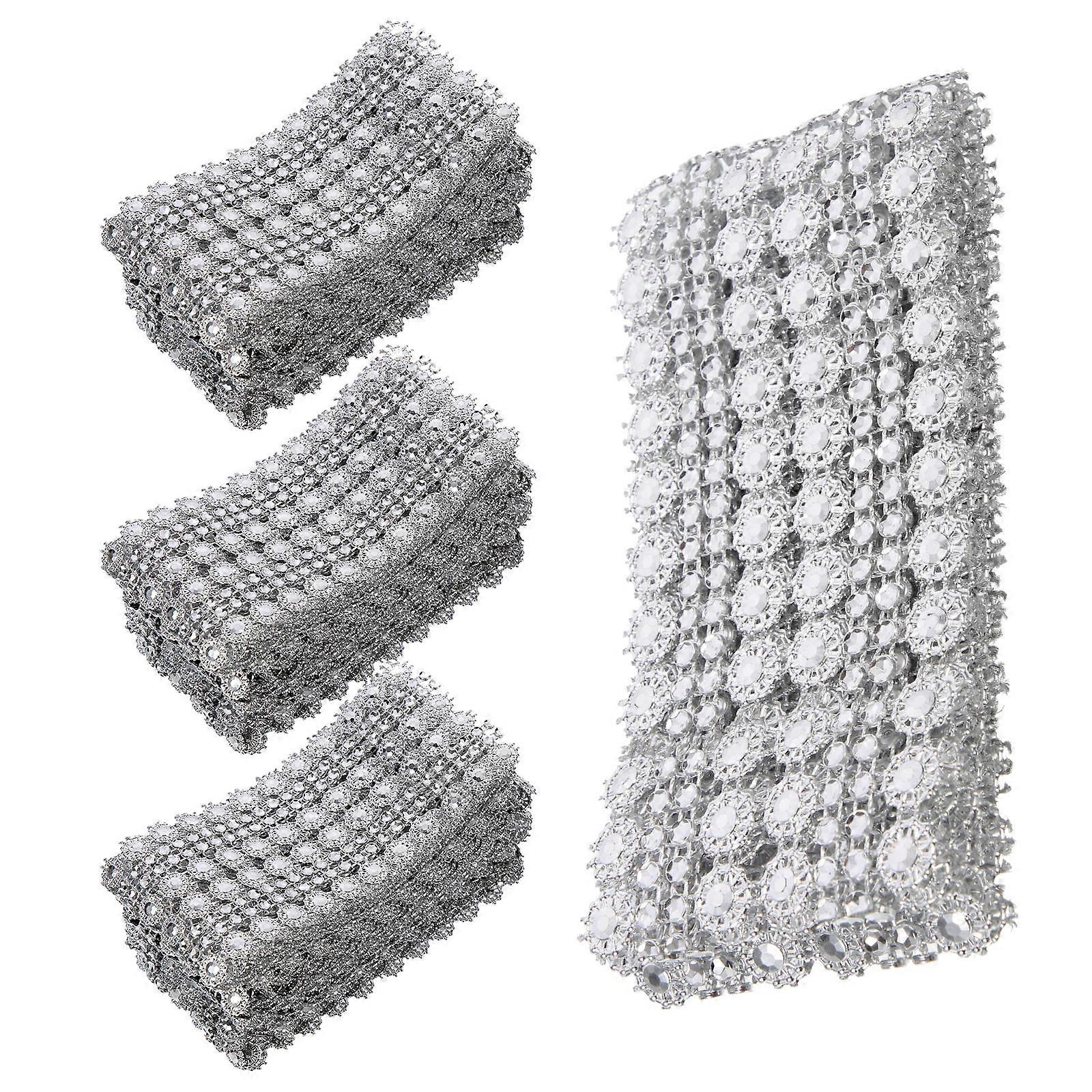 Solar Flower Ornament Cuttable Costume Trim for DIY 4Pcs Silver Craft Supply