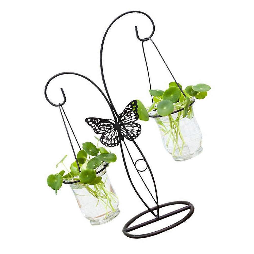 Hydroponic Container Desktop Decoration Vase for Decoration 1Pcs Hanging Black