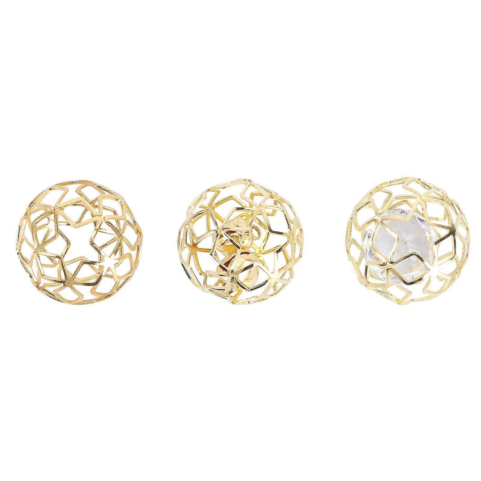 3Pcs Pet Parrot Ball Toys Durable Pet Bird Playthings Bird Ball Toys (Golden)