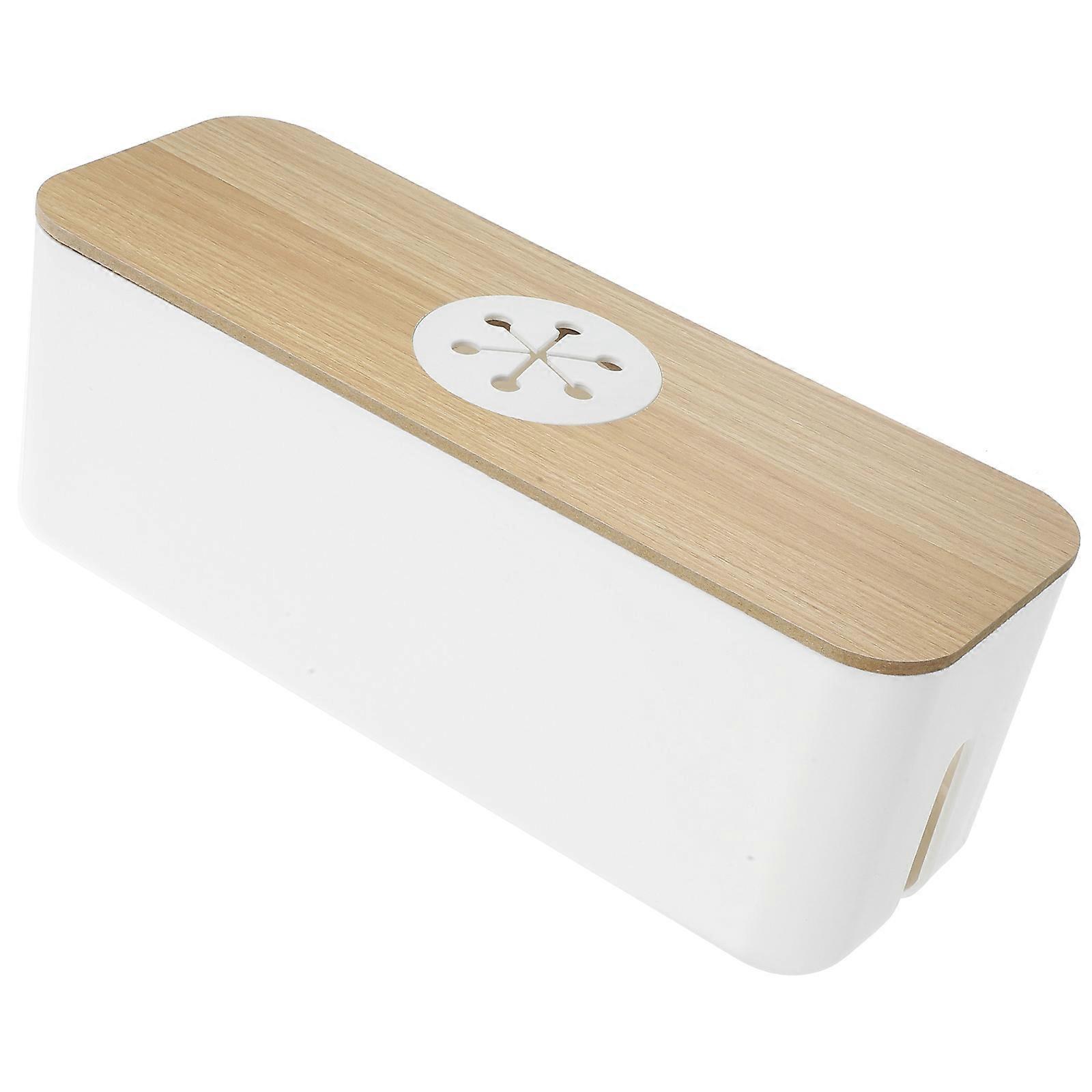 Cable Box ABS Wood Wire Organizer Box for Home Use 3Pcs Convenient Case