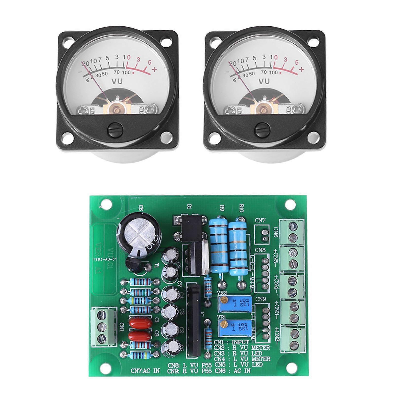 2x pcs VU Meter Warm Back Light Recording + Audio Level Amp with Driver Board