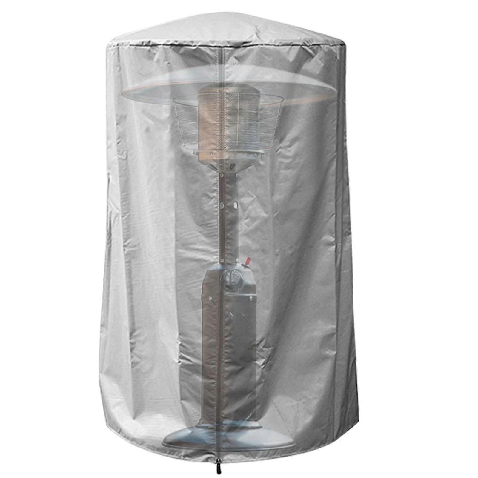 Patio Heater Cover WaterResistant Full Coverage 420D Oxford Fabric With Side Zipper Vertical 37.99x24.02x24.02 Gray