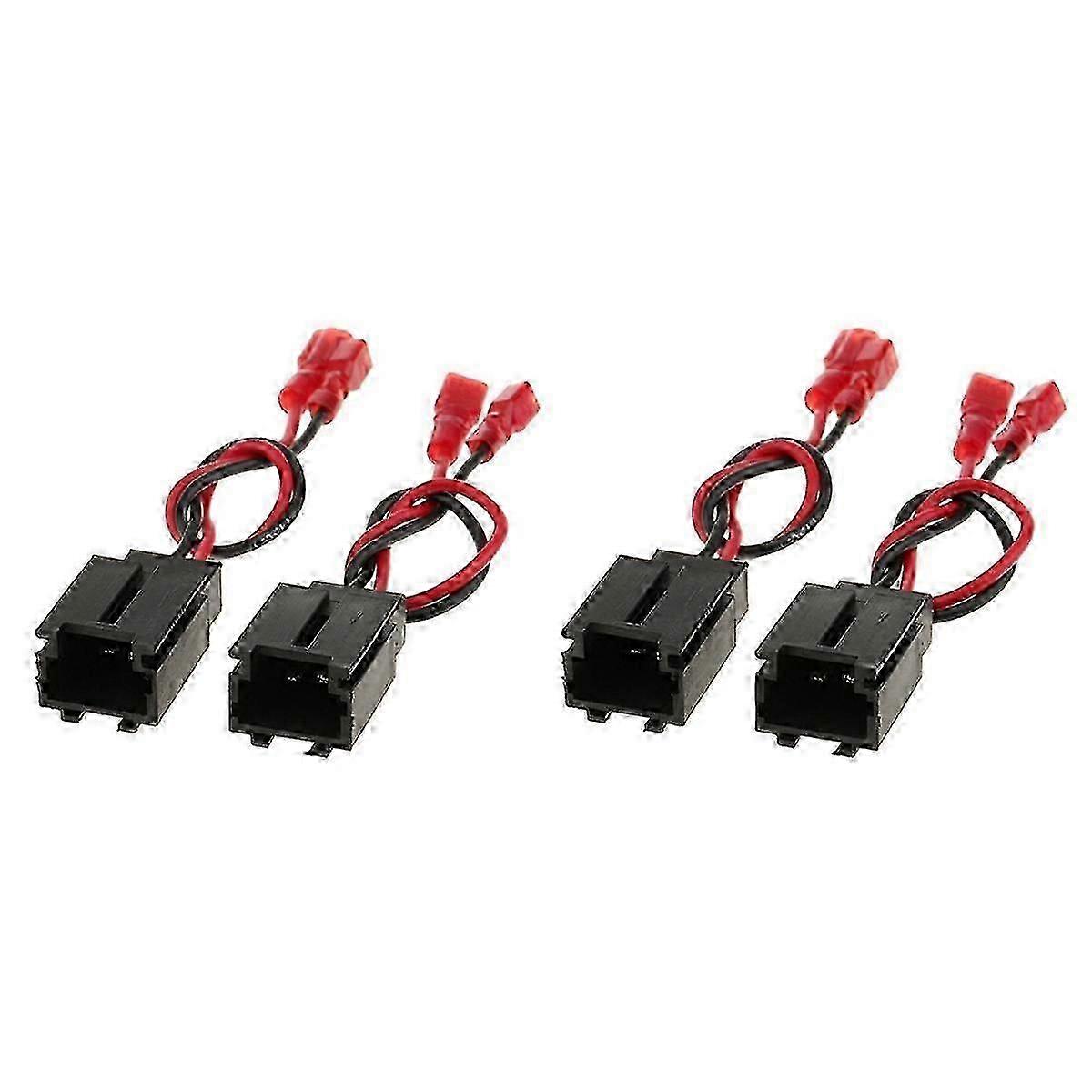 4pcs Audio Speaker Cable Adapter Plug Studio Wire Harness Connector Fo C2/ 206 1999-2015