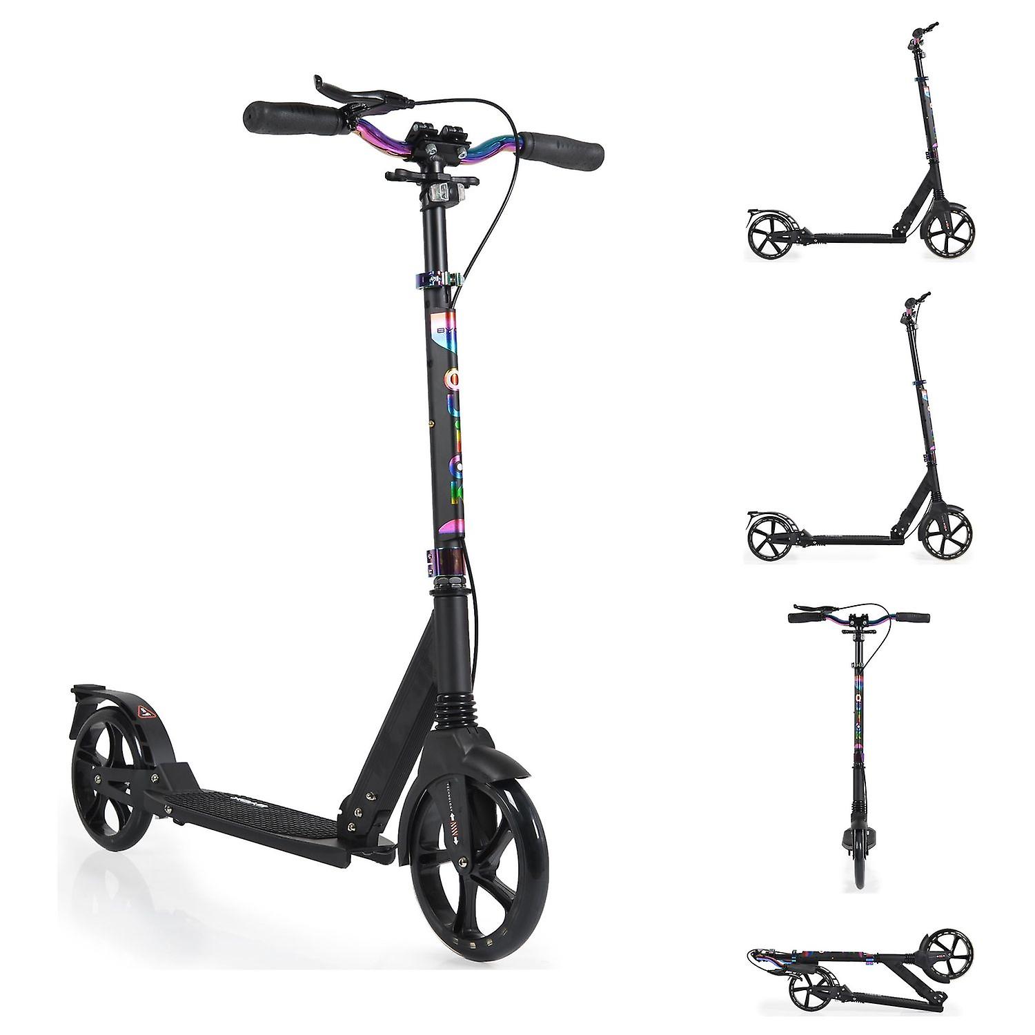 Byox Kinderroller Quick klappbar, Handbremse, Seitenständer, LED-Scheinwerfer