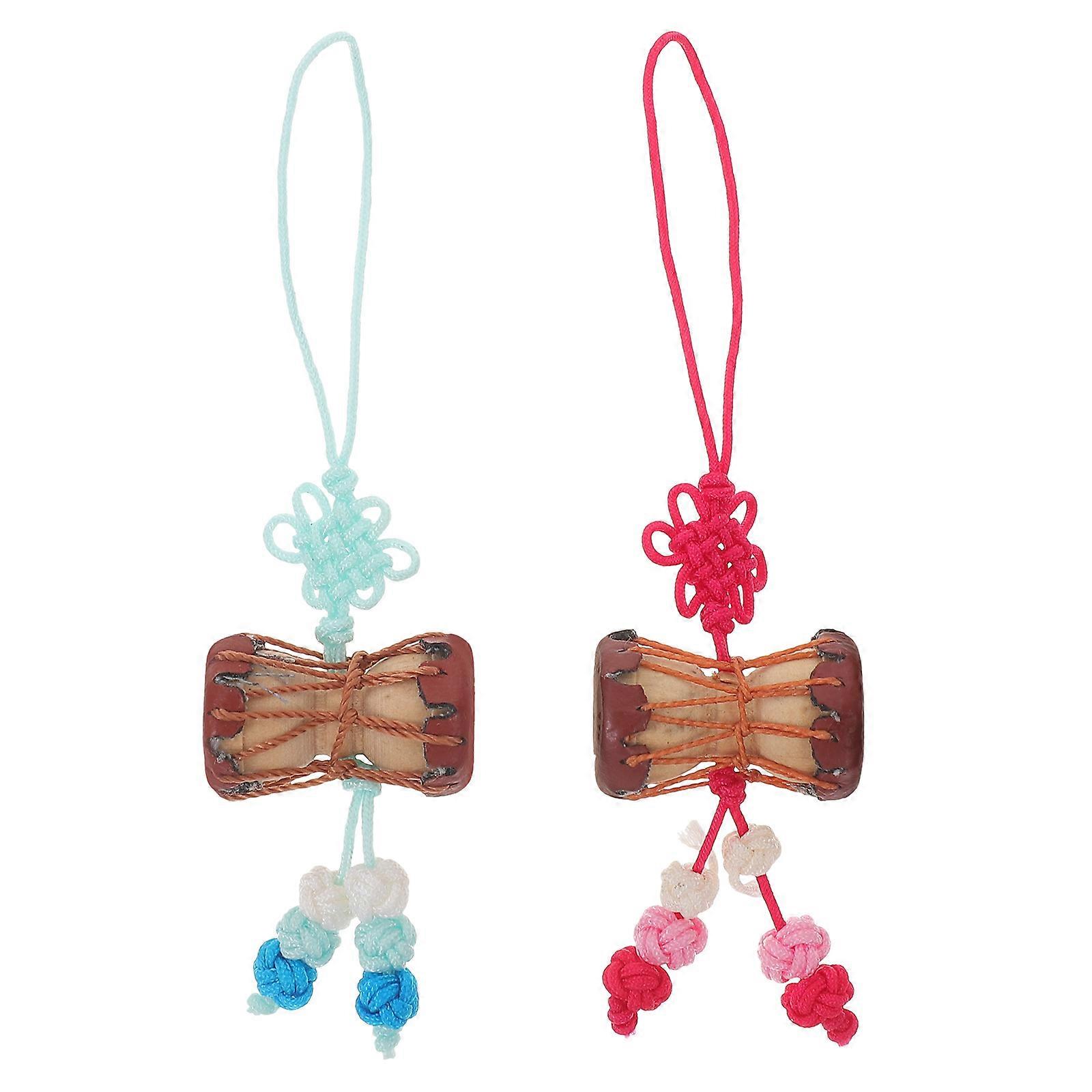 Car Key Chain Round Waist Drum Pendant for Decoration 8Pcs Set