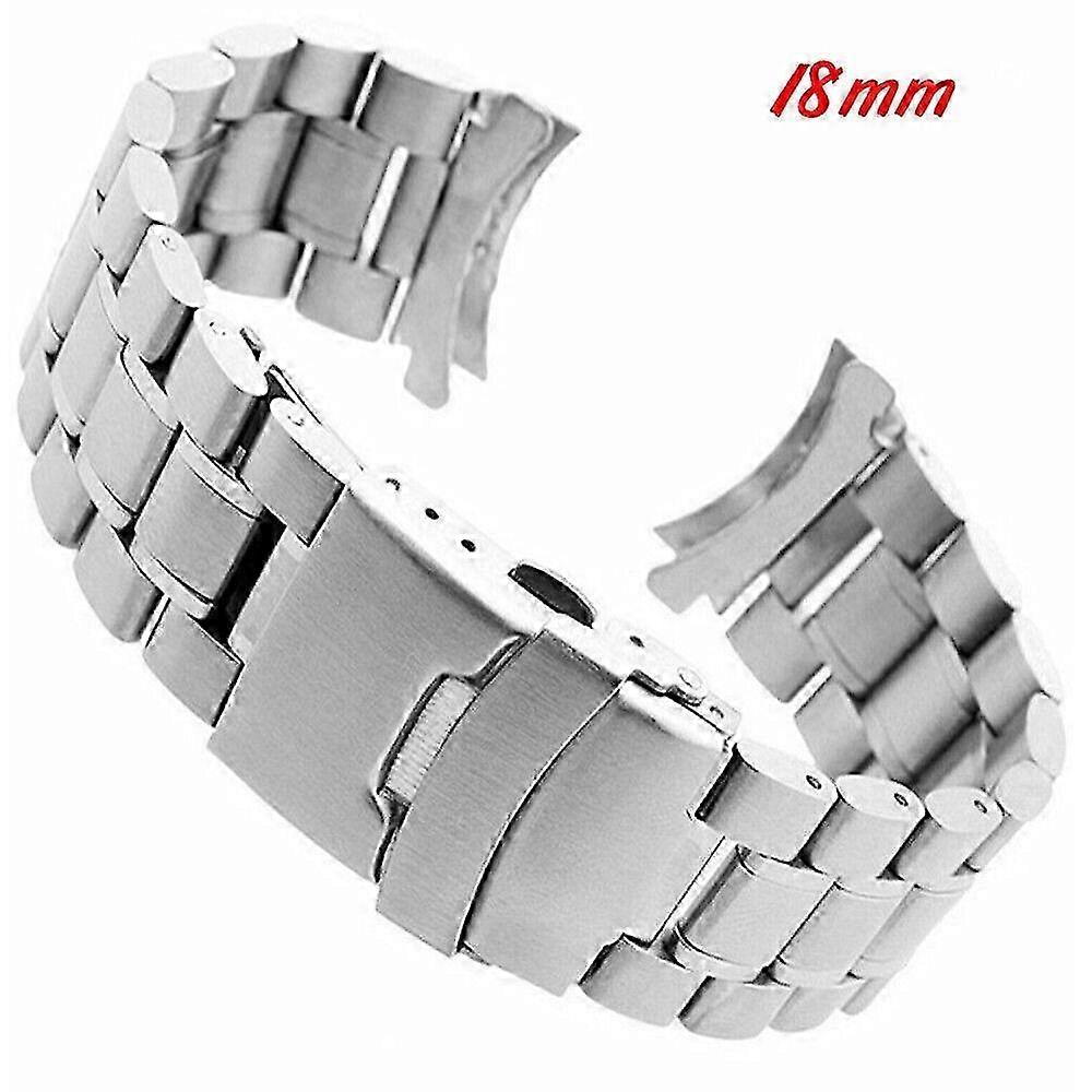 Solid Stainless Steel Strap Watch Band Strap Clasp Replacement 20-22mm