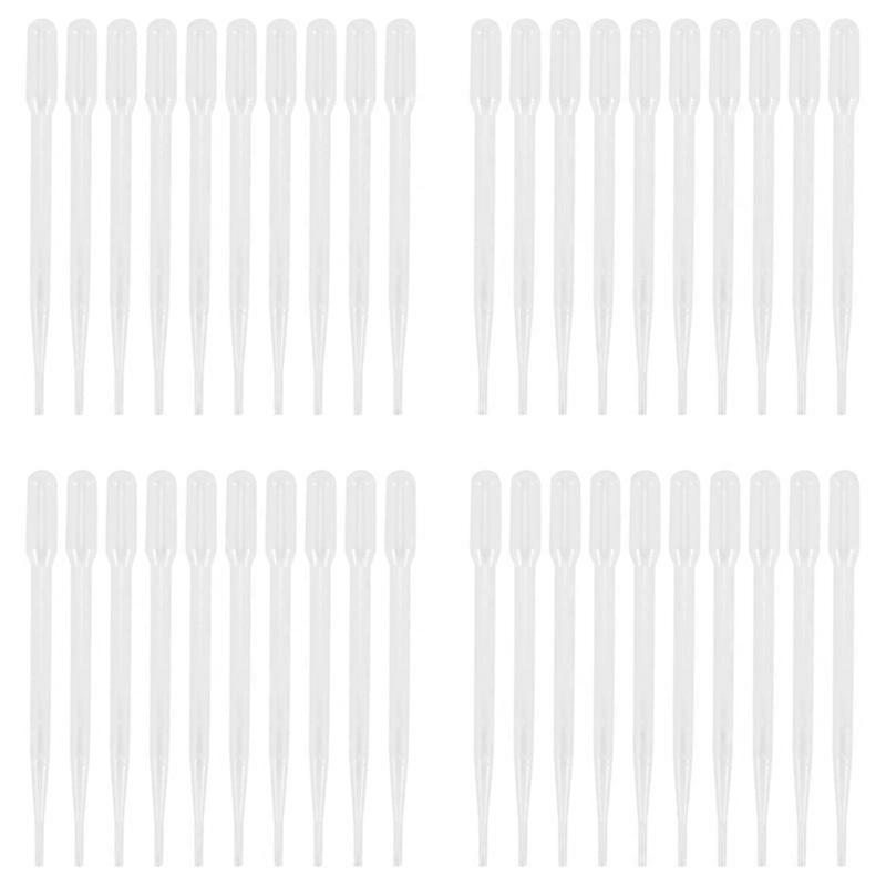 40pcs 3ML Disposable Plastic Eye Dropper Set Transfer Graduated Pipettes
