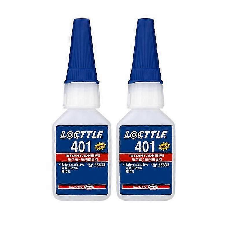 2 Stück Loctite 401 Sofortkleber, 20 ml Flasche, stärkerer Superkleber, Mehrzweck-Fix, heißer, superstarker flüssiger, farbloser Kleber