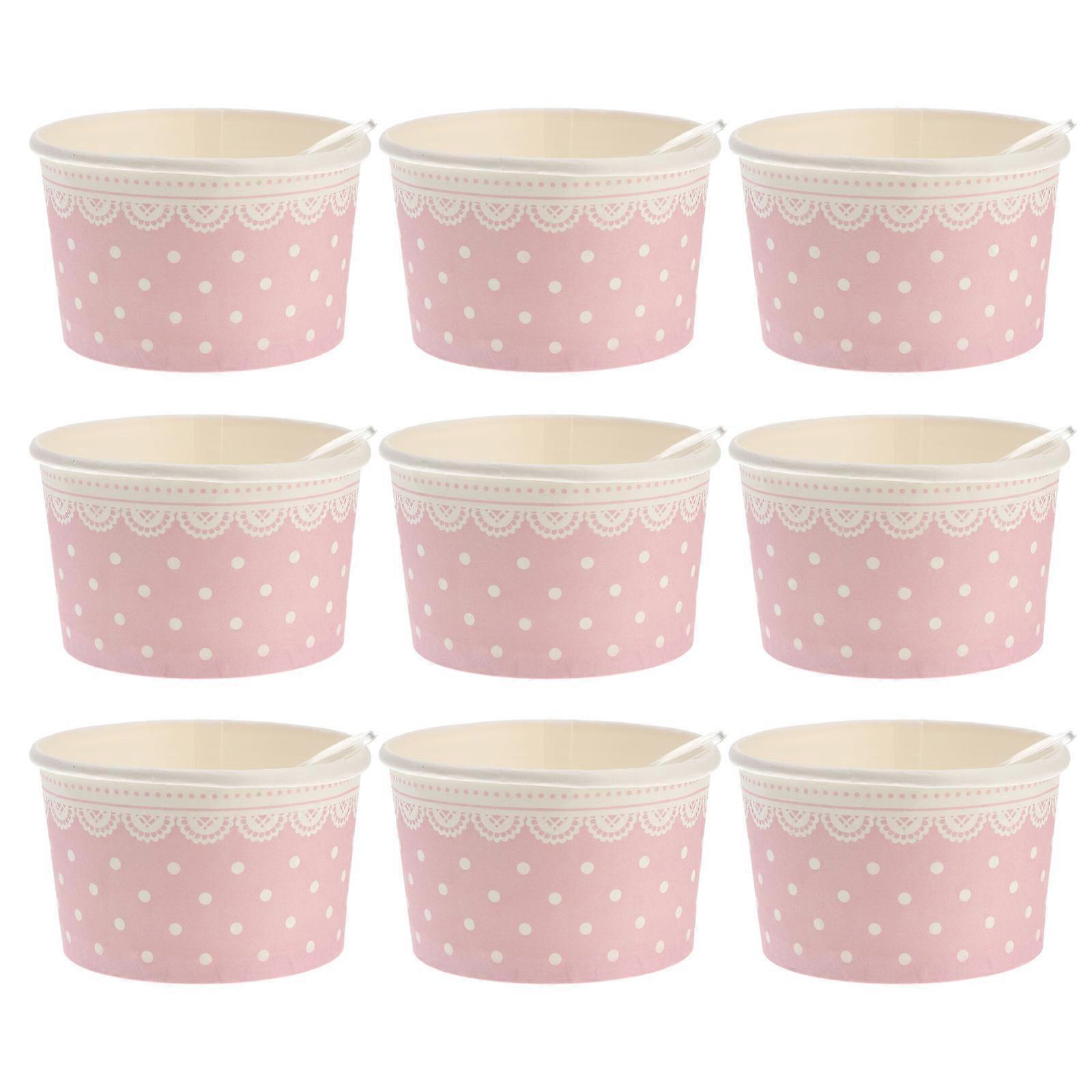 Ice Cream Paper Cups for Dessert 100Sets with Multi Color