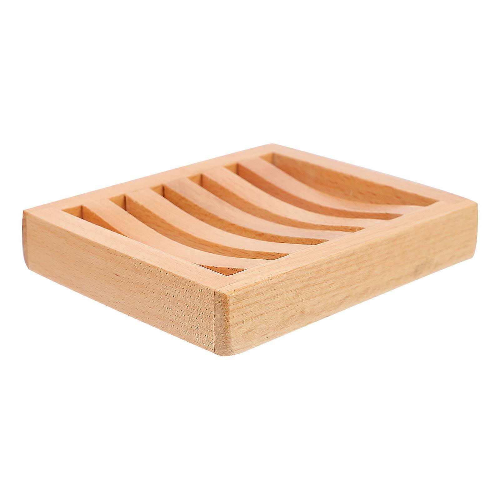 Storage Box 2Pcs Beech Soap Holder Rectangular Simple Design For Daily Use In Kitchen 11.5X9.5CM
