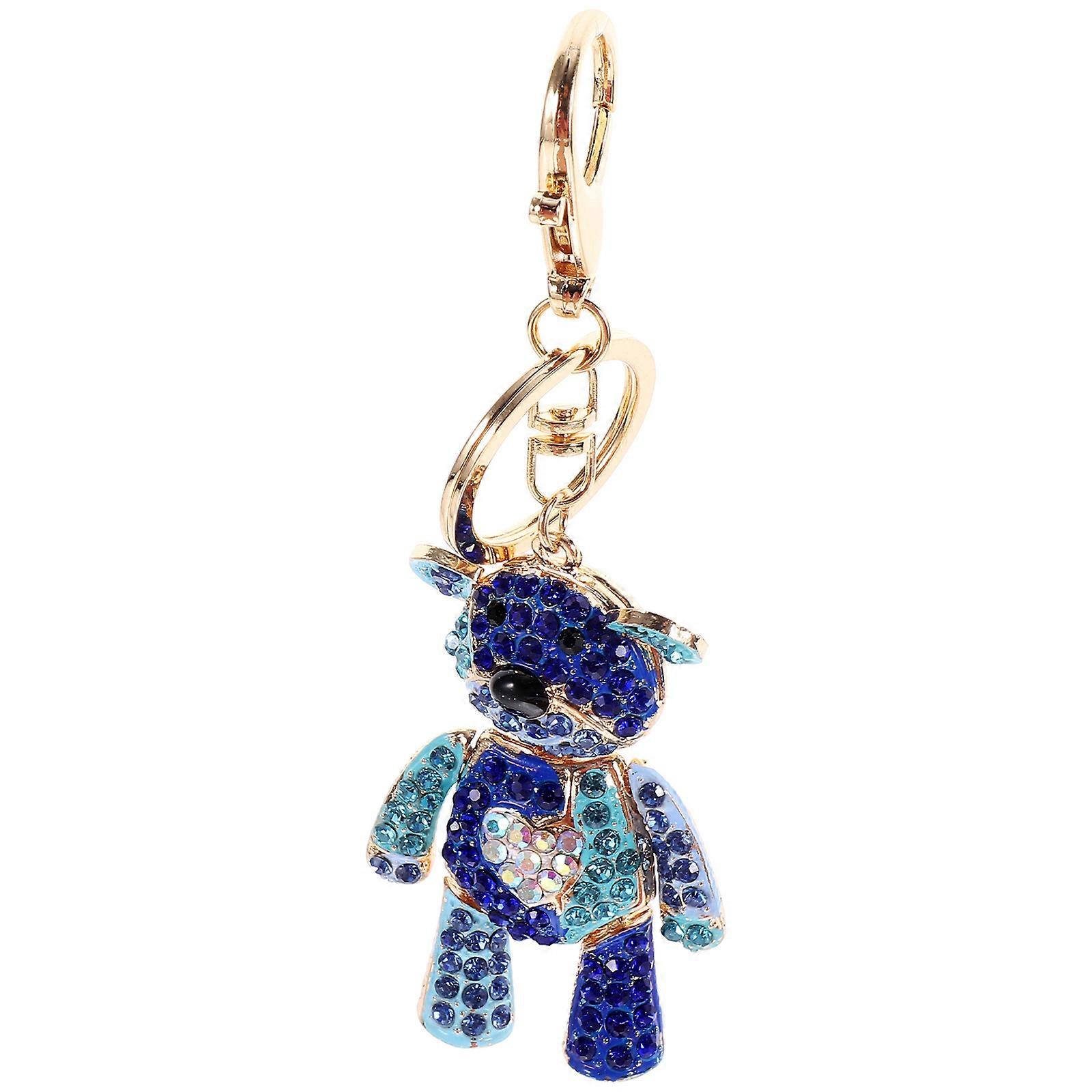 Metal Key Chain Bear Shape Aesthetic Decoration For Keychain 5.2×1.9×1.2In 2Pcs