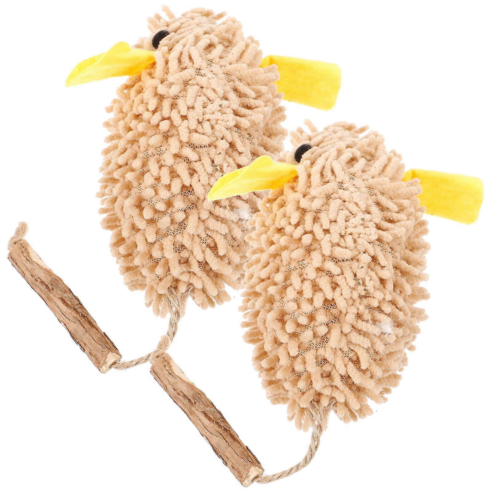 Indoor Cat Toys Catnip Wood Chenille Hemp Rope Interactive Play Entertainment Pet 12.00X9.50X6.00CM 2Pcs