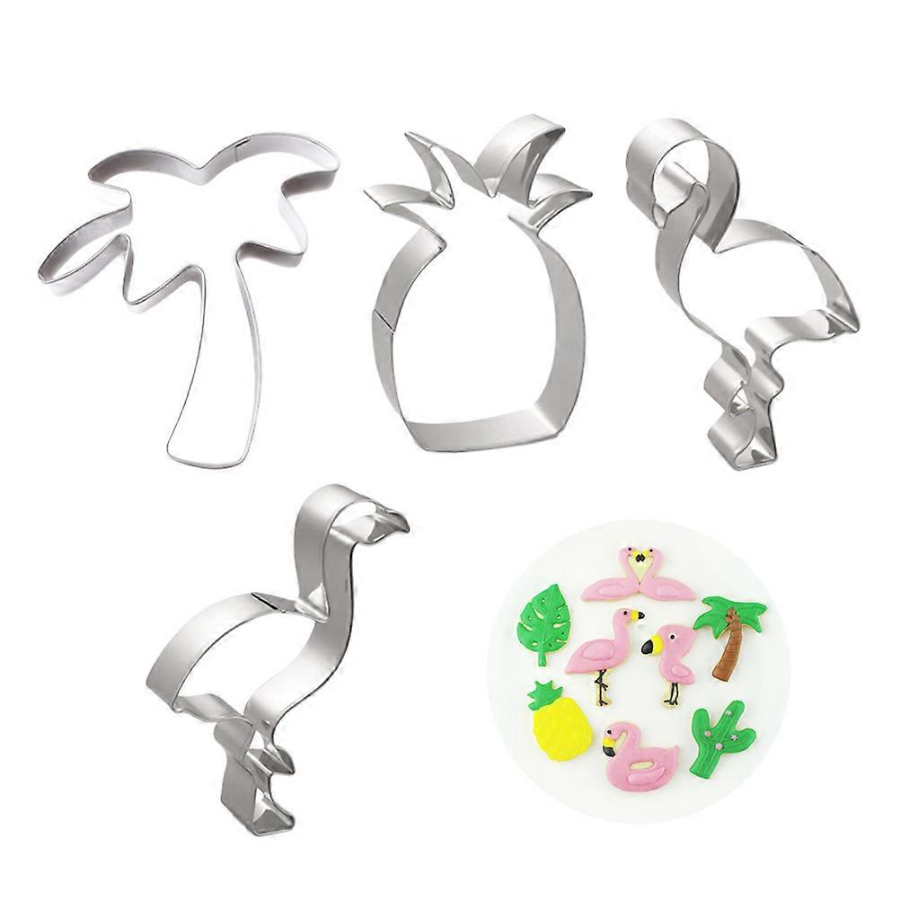 Biscuit Mold Coconut Tree Shape for Cookie Making 2Pcs Silver Stainless Steel