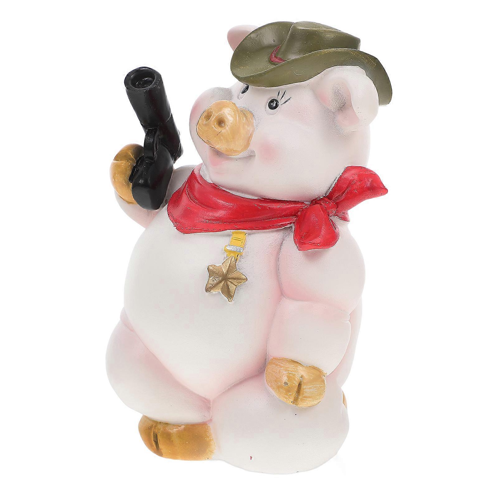 Piggy Bank Ornament Unique Resin Pig Figure for Coin Storage 4Pcs