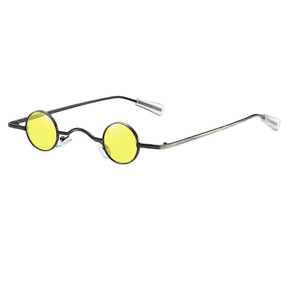 Beach Eyewear for Wearing 3Pcs Small Round Frame Sunglasses Yellow