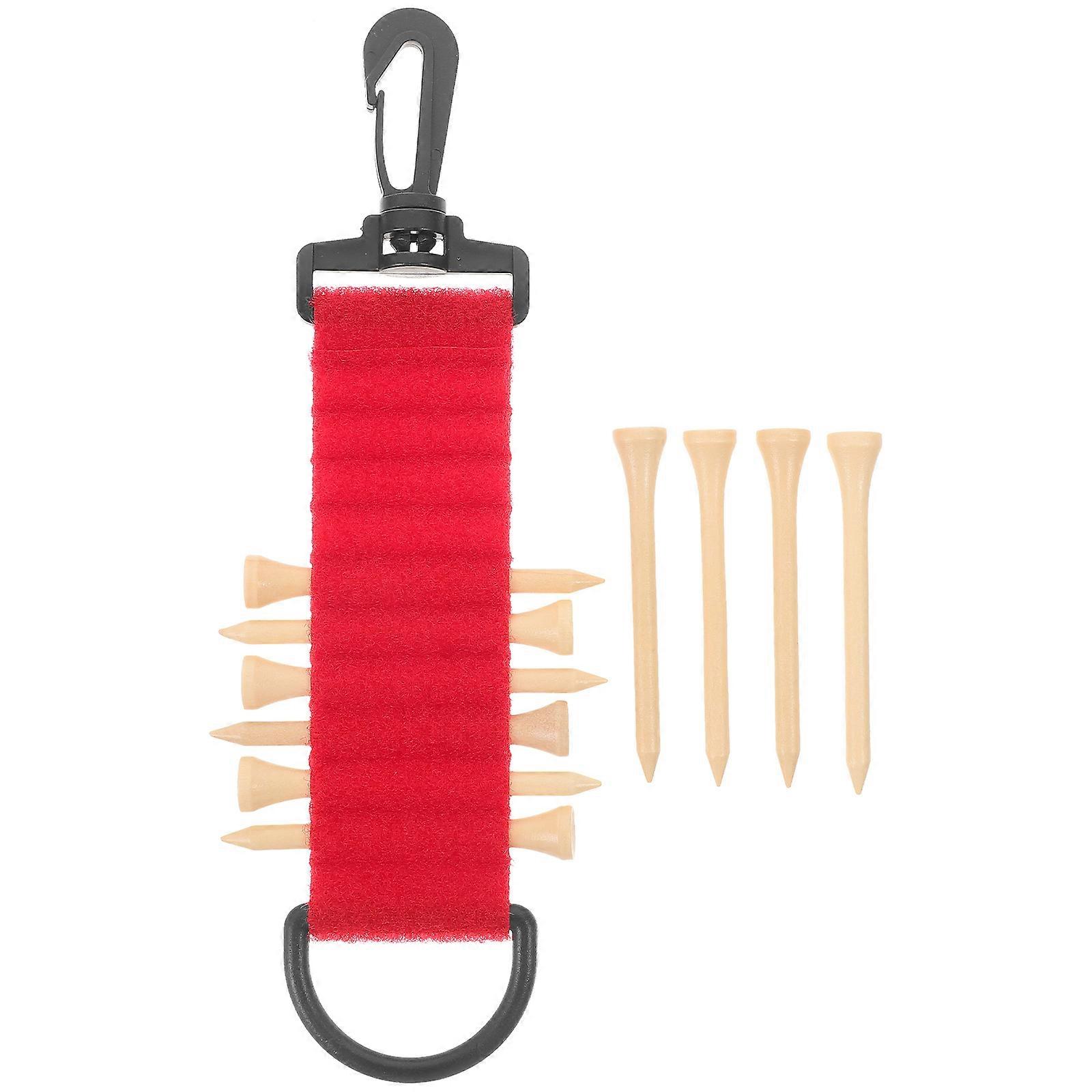 Golfing Tees Holder Hanging Organizer for 4Sets Durable Plastic Red