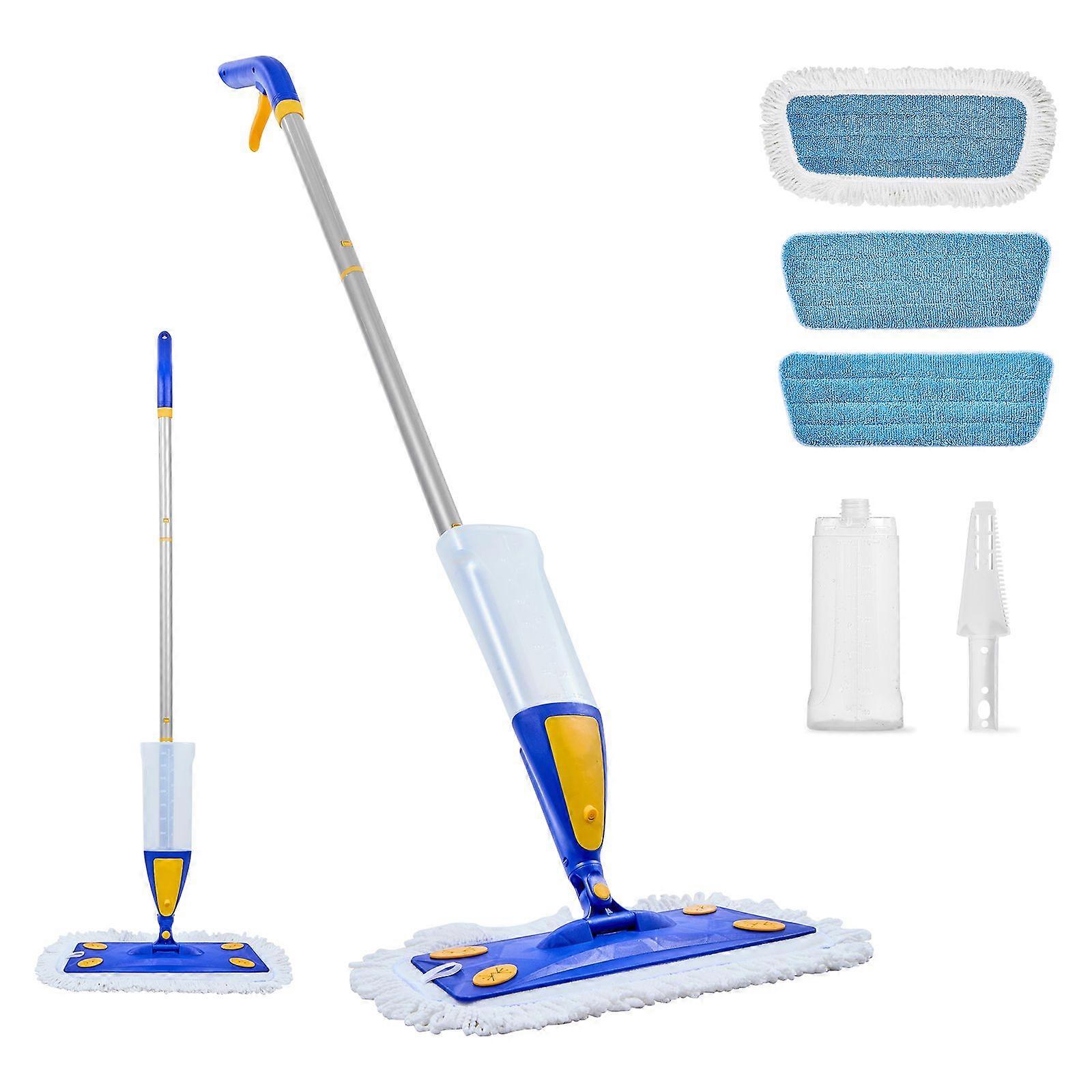 Spray Mop, with 3 Washable Pads for Dry and Wet Floor Cleaning & an 800ml Refillable Water Tank, Microfiber Dust Wet Mop