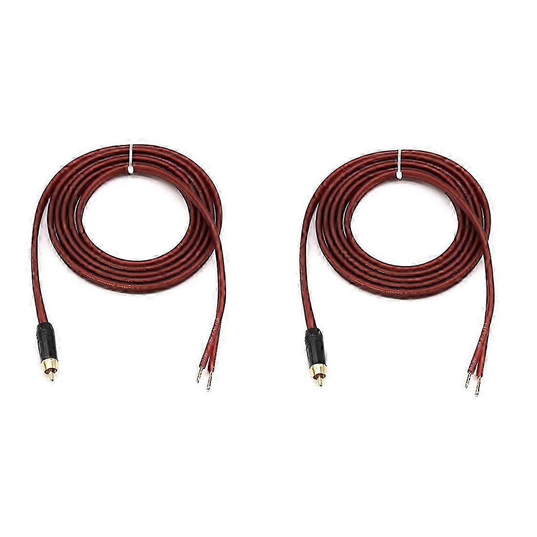 2Pcs RCA Speaker Cable Bare Wire Speaker Wire to RCA Plug,Replace RCA Plug Connector Adapter to Bare