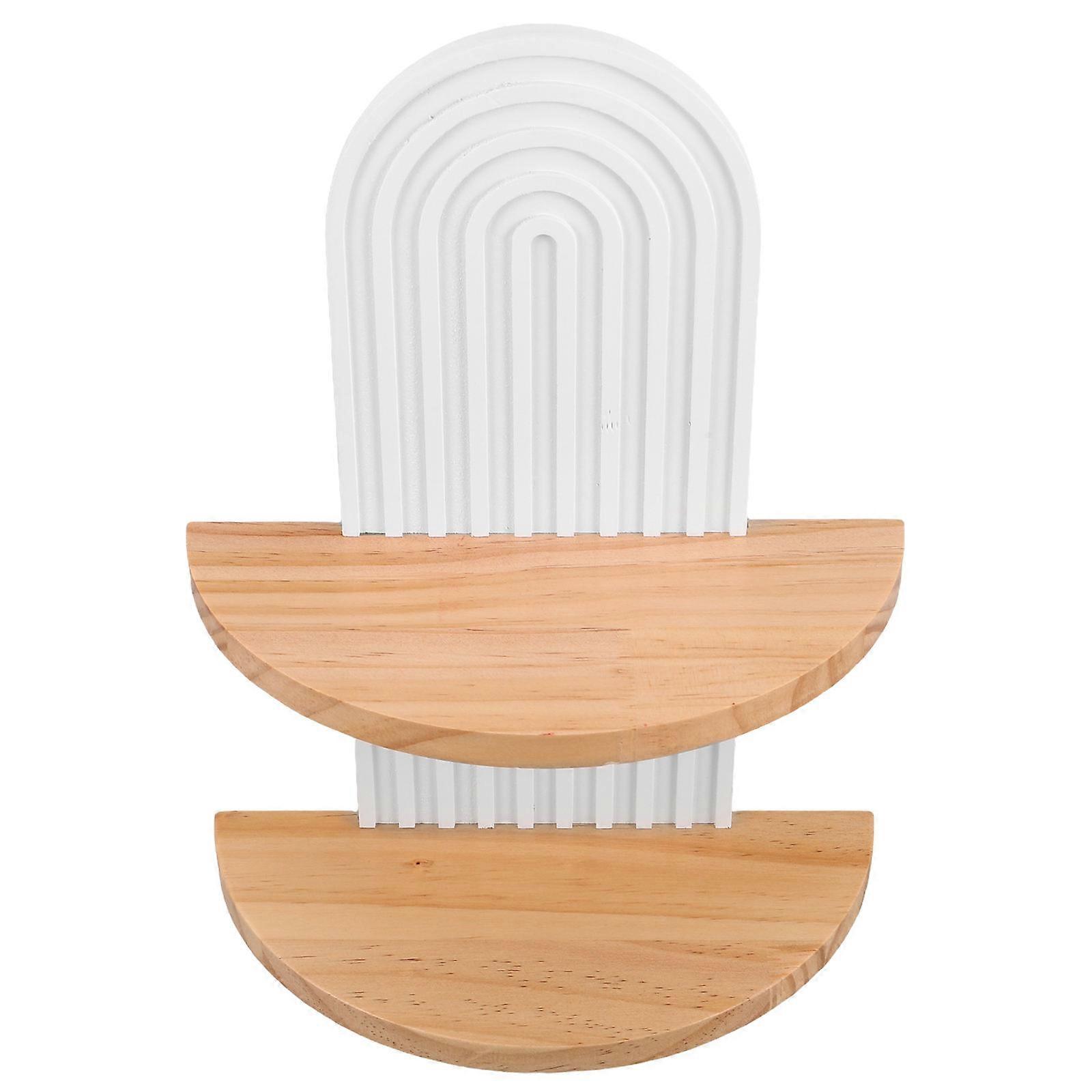 Wooden Hanging Shelf for Storage 2Pcs Floating Wall Shelf in White Color