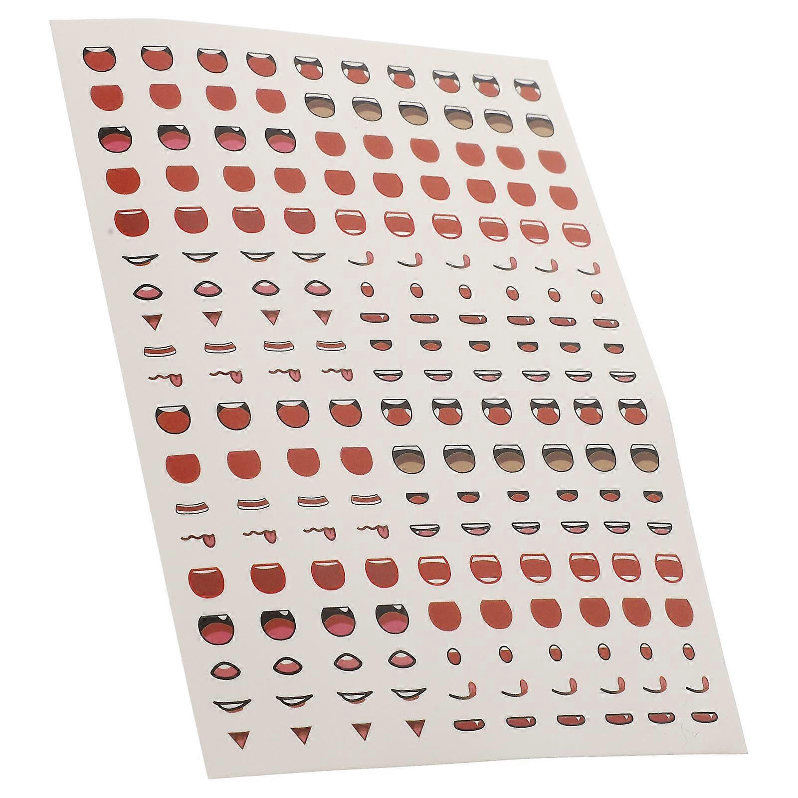 Animation Mouth Stickers 5Pack DIY Paper Stickers For Students Use 14.3X10.2cm Various Style