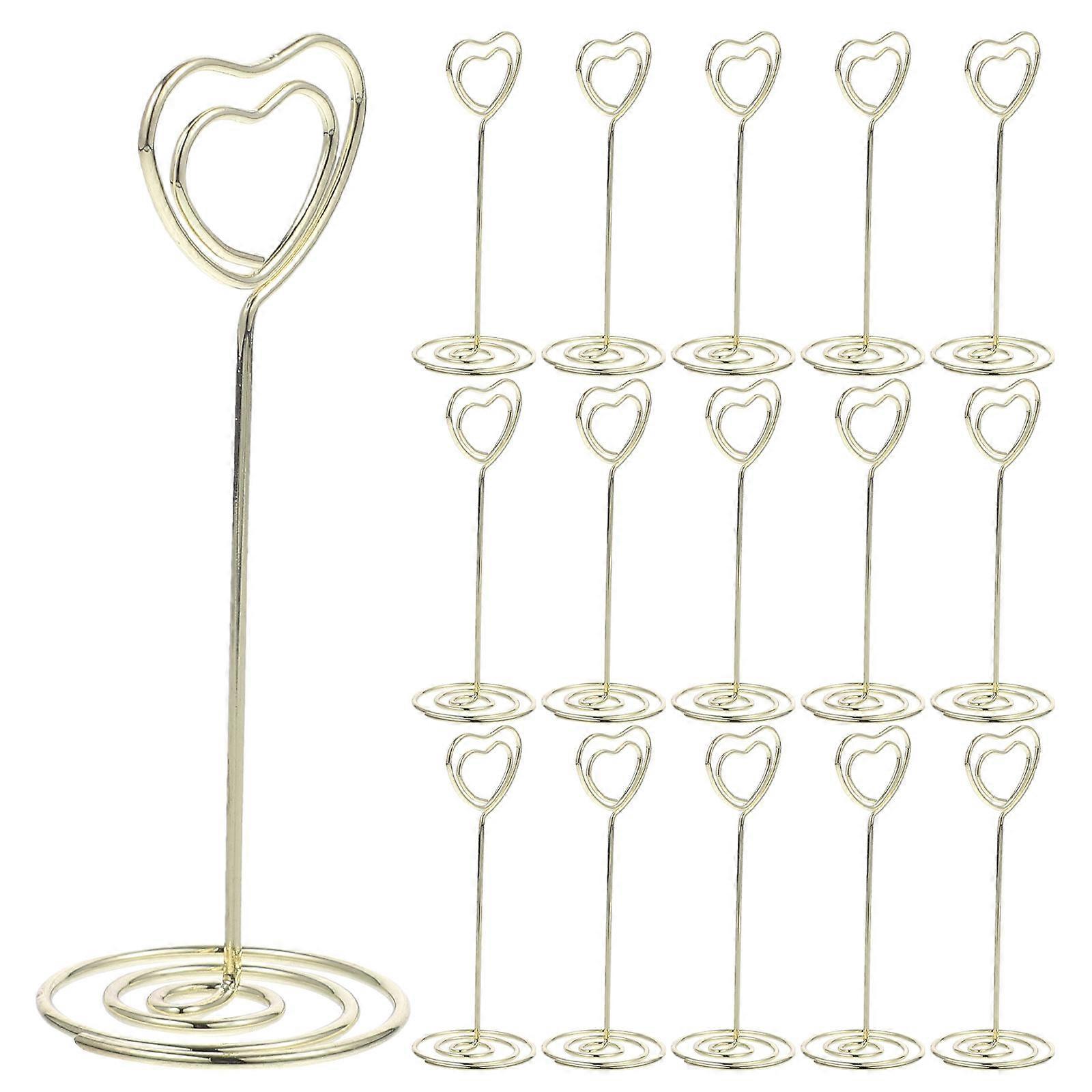 Elegant 24PCS Heart Shape Table Card Holders For Weddings And Parties Made Of Metal Ensuring Durability And Style